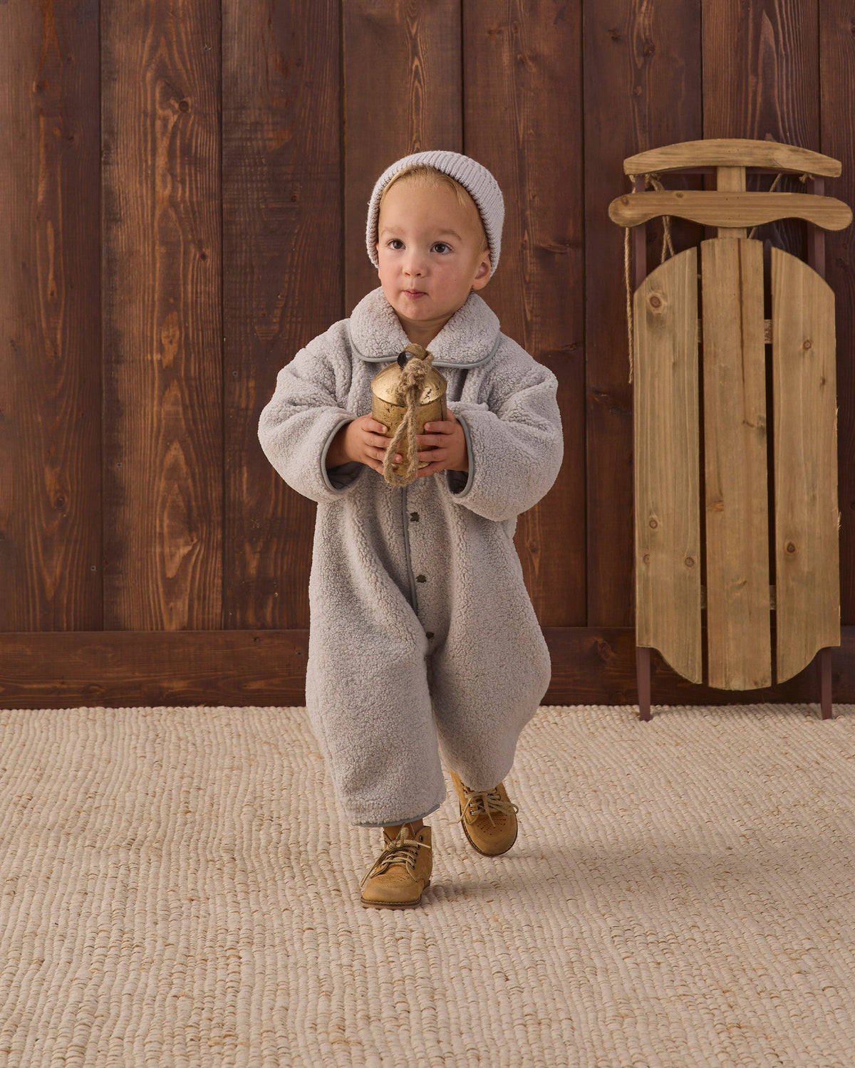 Shearling Jumpsuit Fog - Rylee + Cru | Kids Clothes | Trendy Baby Clothes | Modern Infant Outfits |