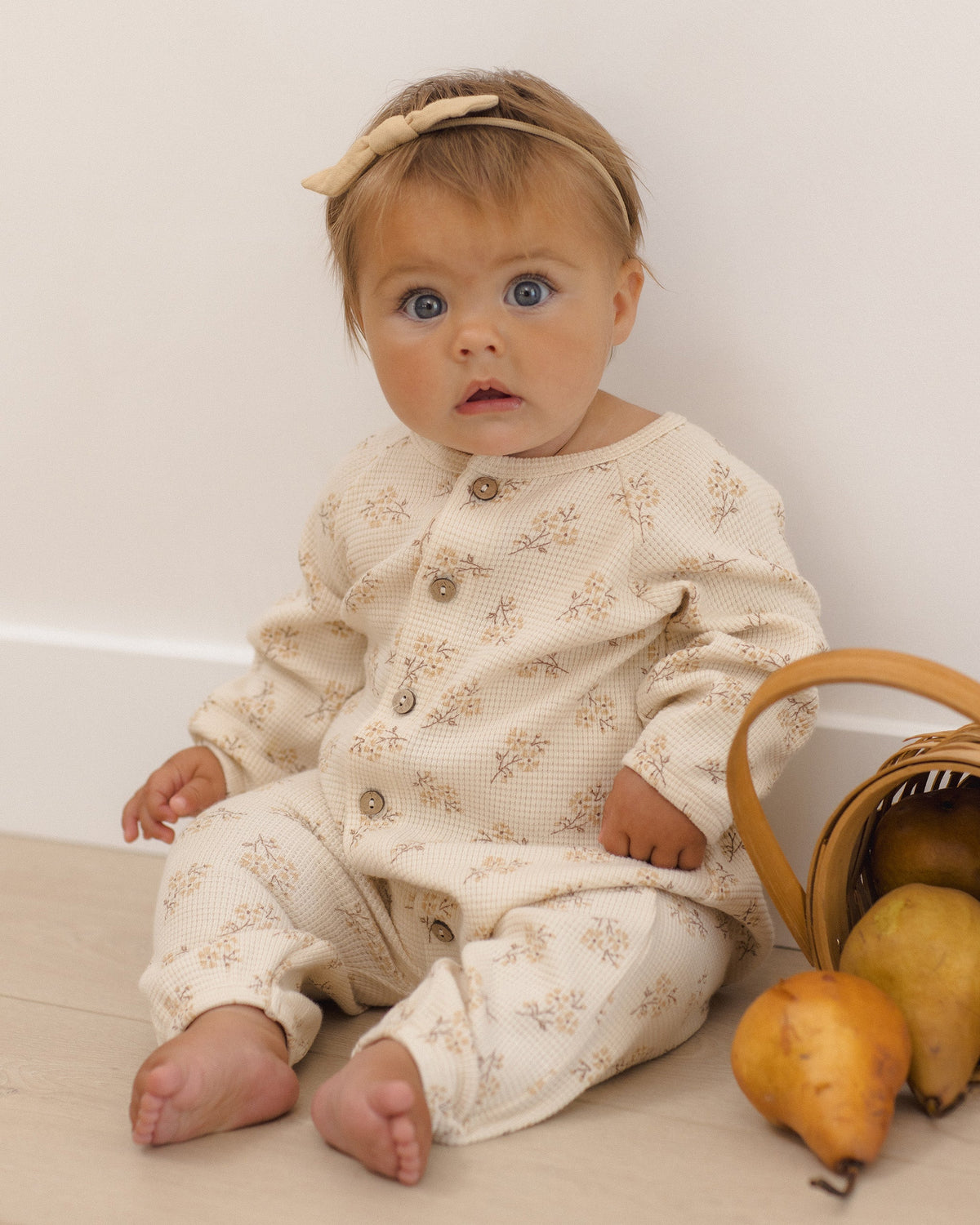 Waffle Long Sleeve Jumpsuit Meadow - Rylee + Cru | Kids Clothes | Trendy Baby Clothes | Modern Infant Outfits |