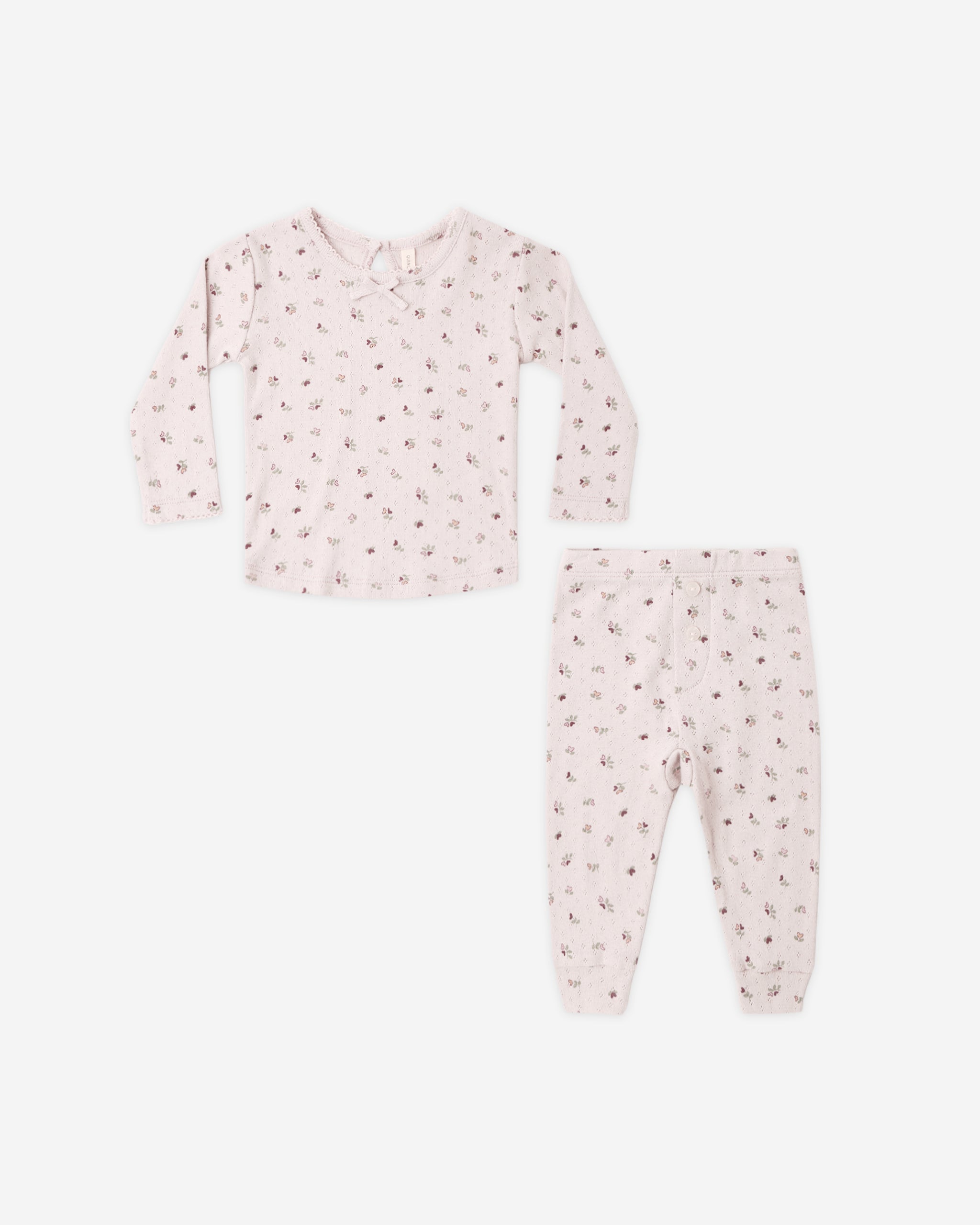 Pointelle Long Sleeve Tee + Legging Heart Ditsy - Rylee + Cru | Kids Clothes | Trendy Baby Clothes | Modern Infant Outfits |
