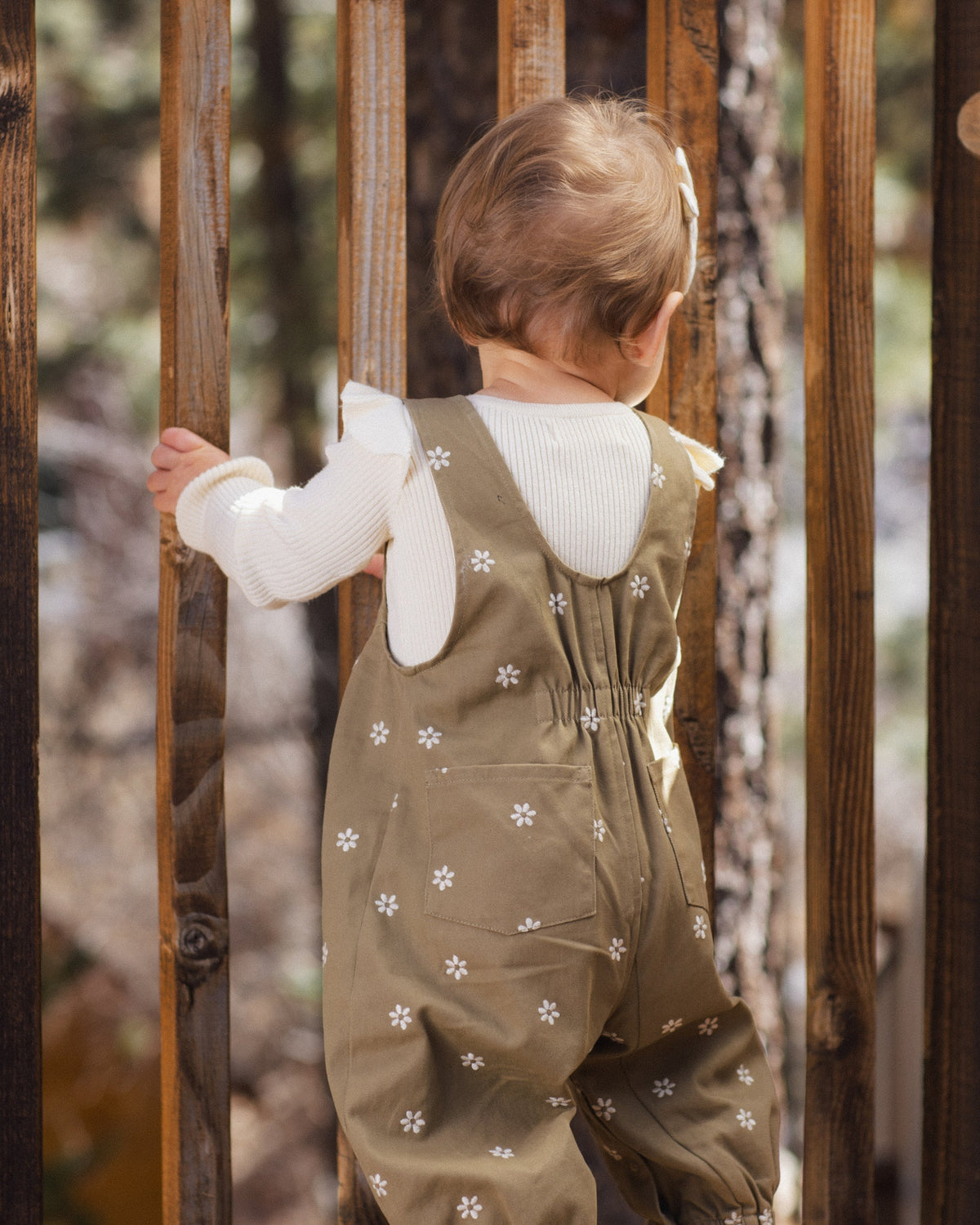 Vintage Overall Embroidered Daisies - Rylee + Cru | Kids Clothes | Trendy Baby Clothes | Modern Infant Outfits |