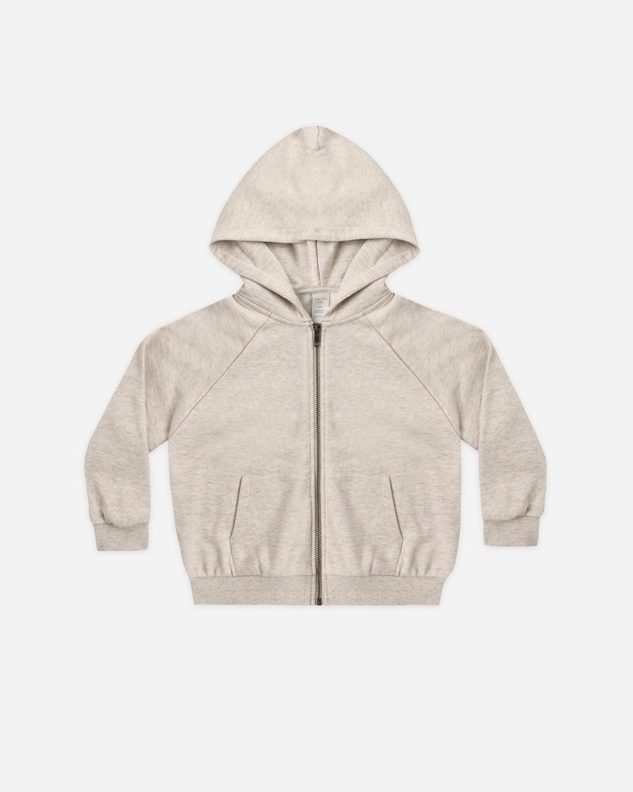 Zip Raglan Hoodie Heathered Ash - Rylee + Cru | Kids Clothes | Trendy Baby Clothes | Modern Infant Outfits |
