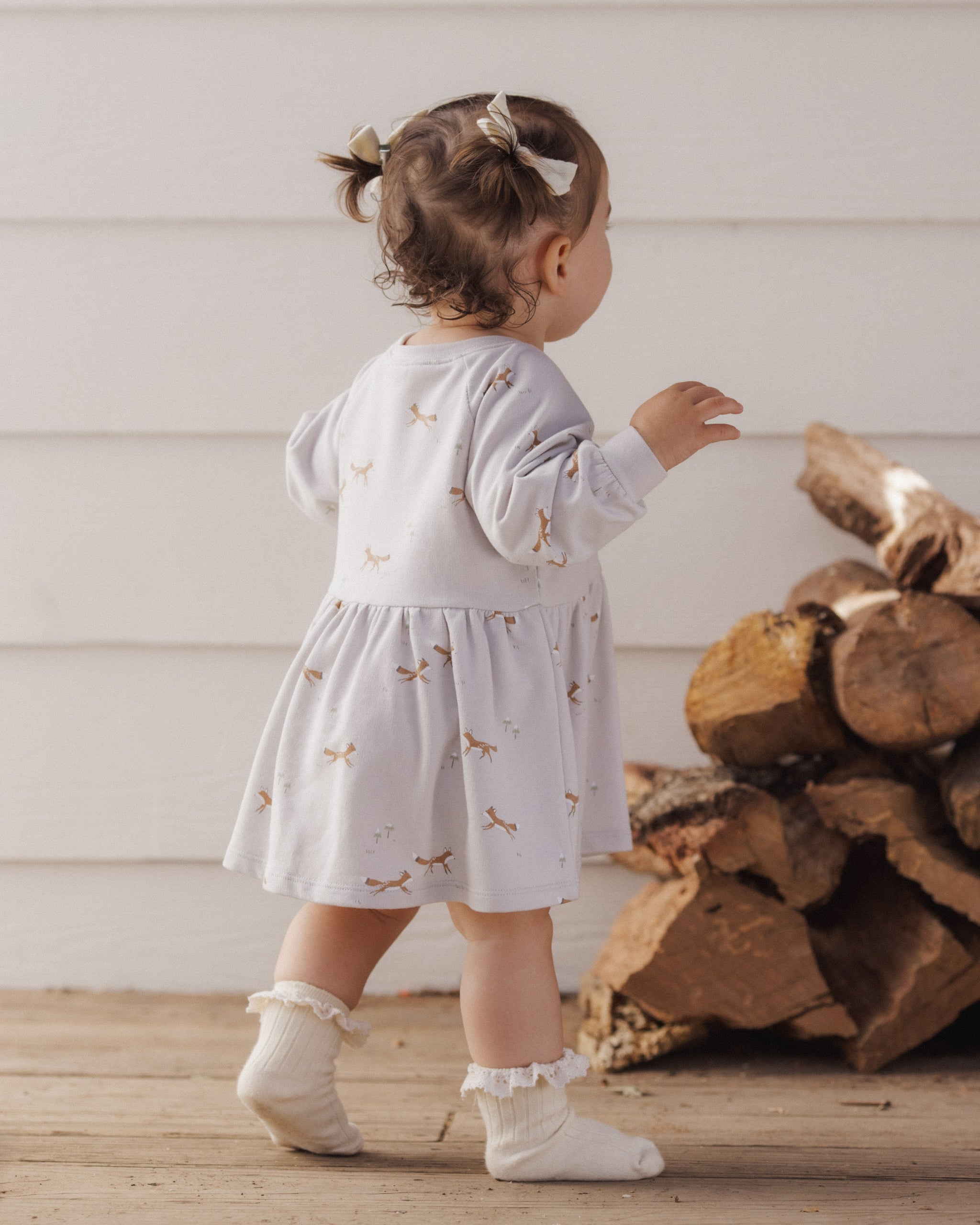 Raglan Dress Foxes - Rylee + Cru | Kids Clothes | Trendy Baby Clothes | Modern Infant Outfits |
