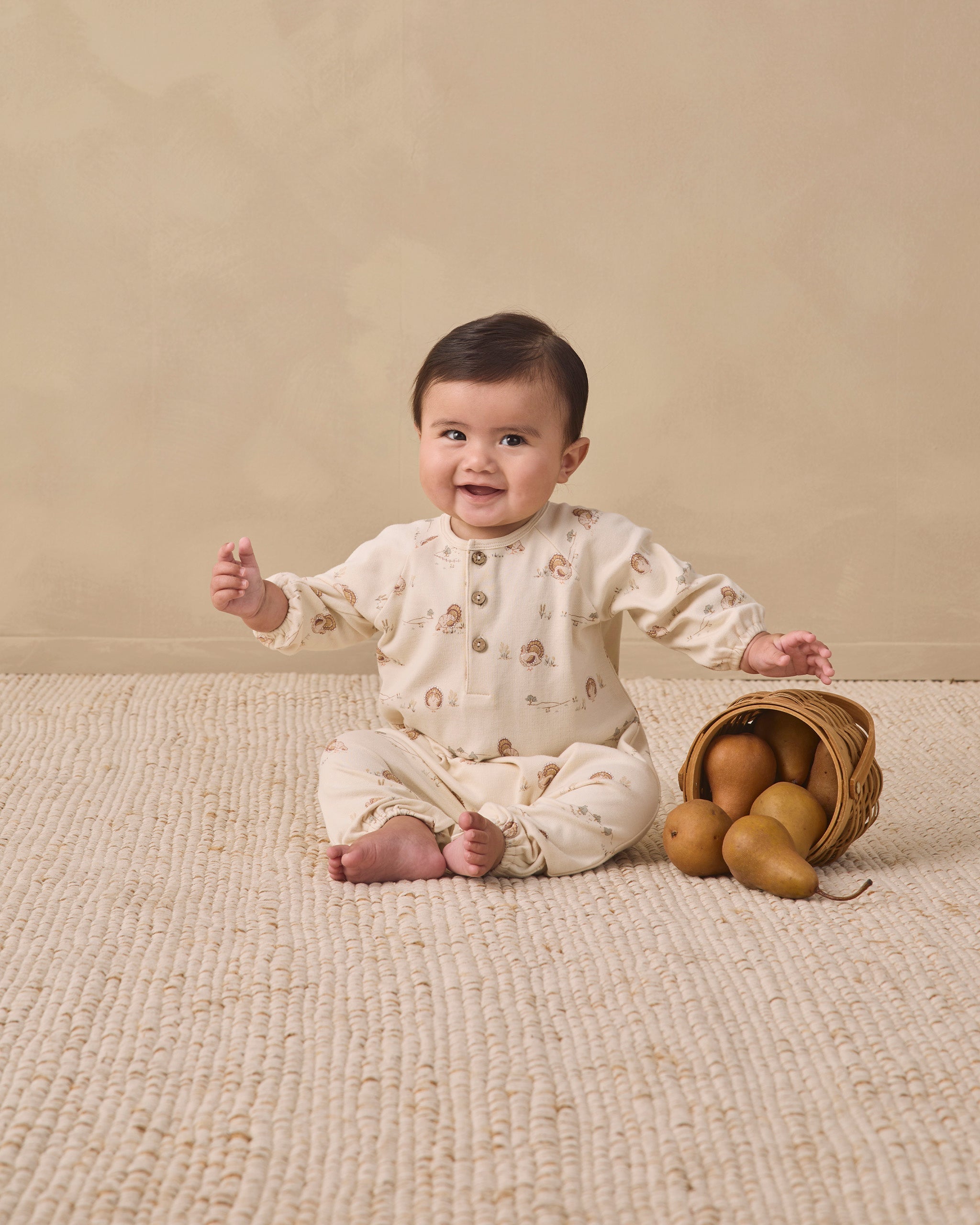 Henley Bubble Jumpsuit Turkey - Rylee + Cru | Kids Clothes | Trendy Baby Clothes | Modern Infant Outfits |