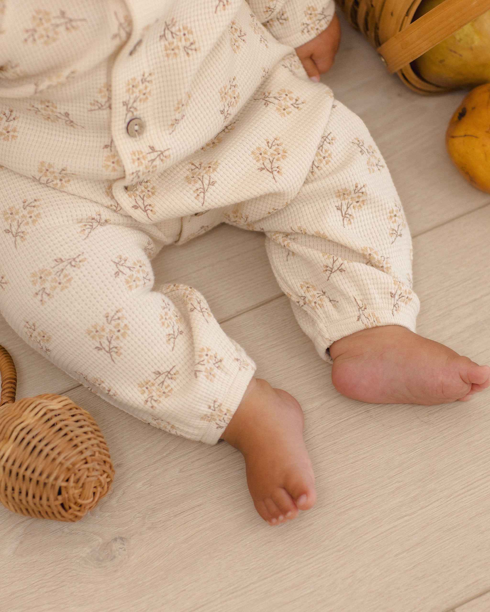 Waffle Long Sleeve Jumpsuit Meadow - Rylee + Cru | Kids Clothes | Trendy Baby Clothes | Modern Infant Outfits |