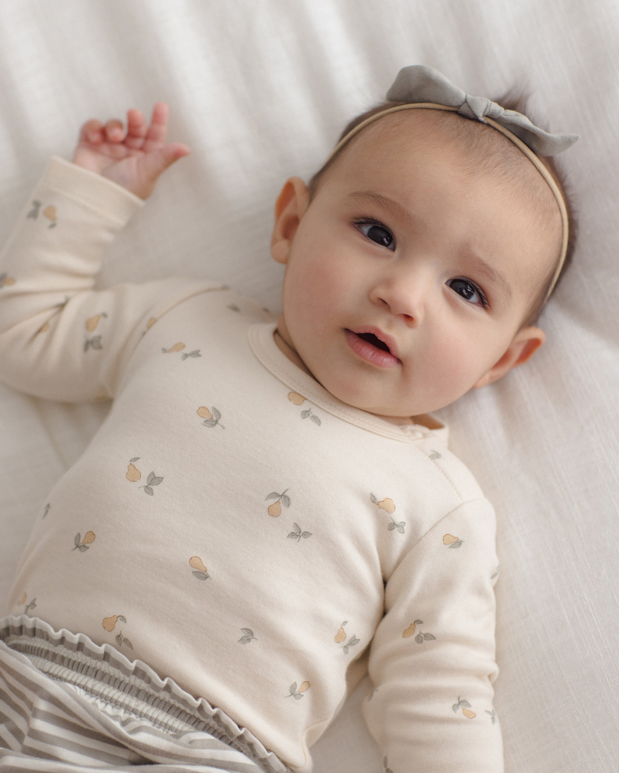 Jersey Bodysuit, 2 Pack Pears, Laurel Stripe - Rylee + Cru | Kids Clothes | Trendy Baby Clothes | Modern Infant Outfits |