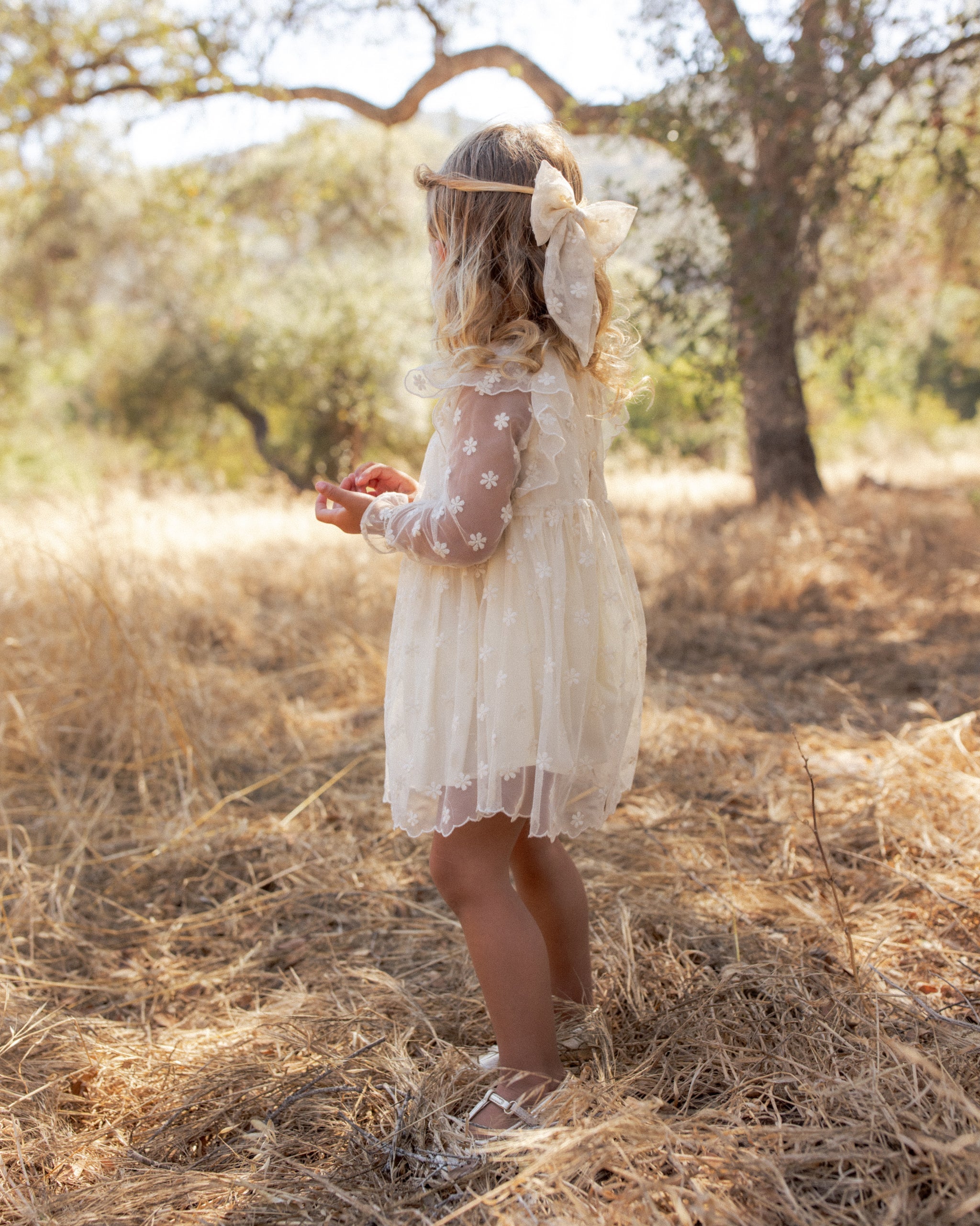 Celine Dress Embroidered Daisy - Rylee + Cru | Kids Clothes | Trendy Baby Clothes | Modern Infant Outfits |