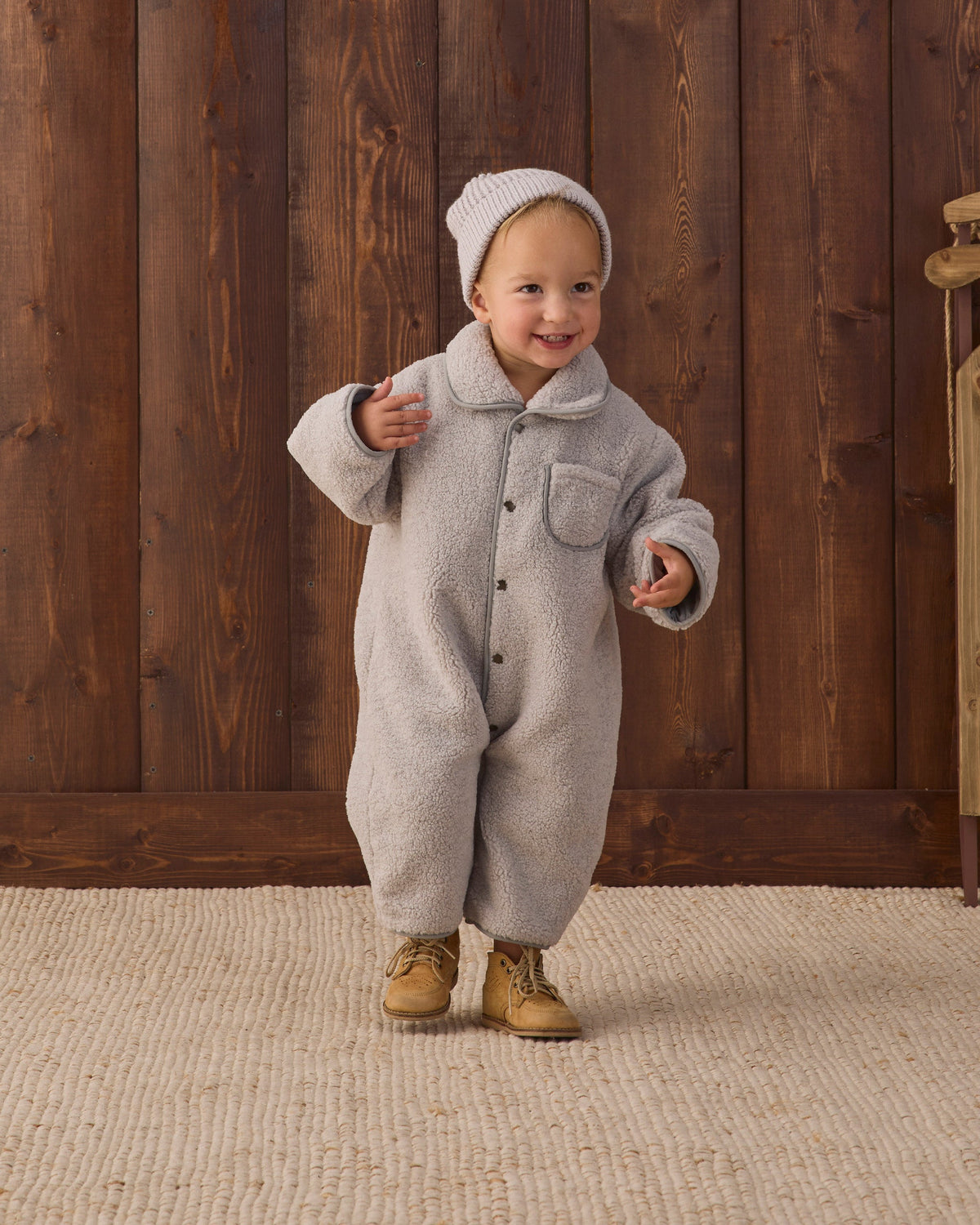 Shearling Jumpsuit Fog - Rylee + Cru | Kids Clothes | Trendy Baby Clothes | Modern Infant Outfits |
