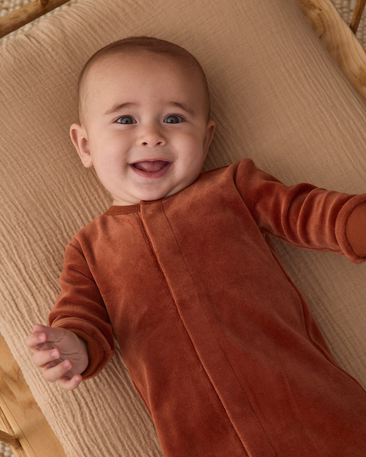 Hidden Snap Footie Redwood - Rylee + Cru | Kids Clothes | Trendy Baby Clothes | Modern Infant Outfits |