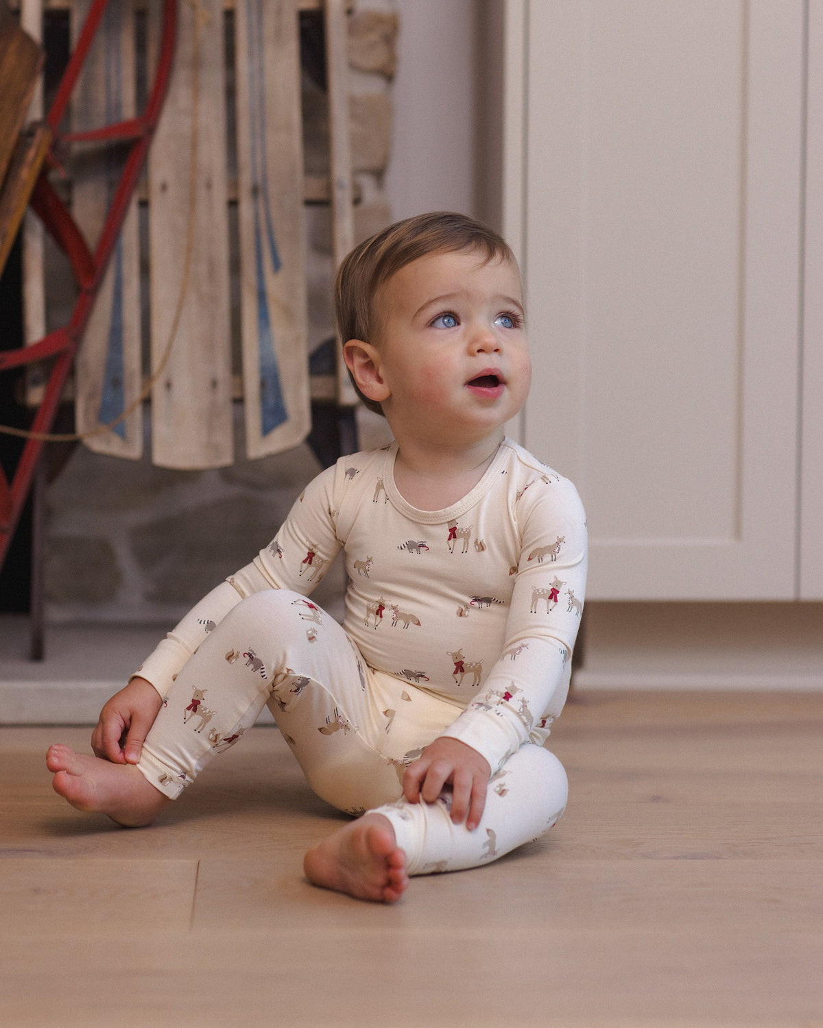 Bamboo Pajama Set Forest Friends - Rylee + Cru | Kids Clothes | Trendy Baby Clothes | Modern Infant Outfits |