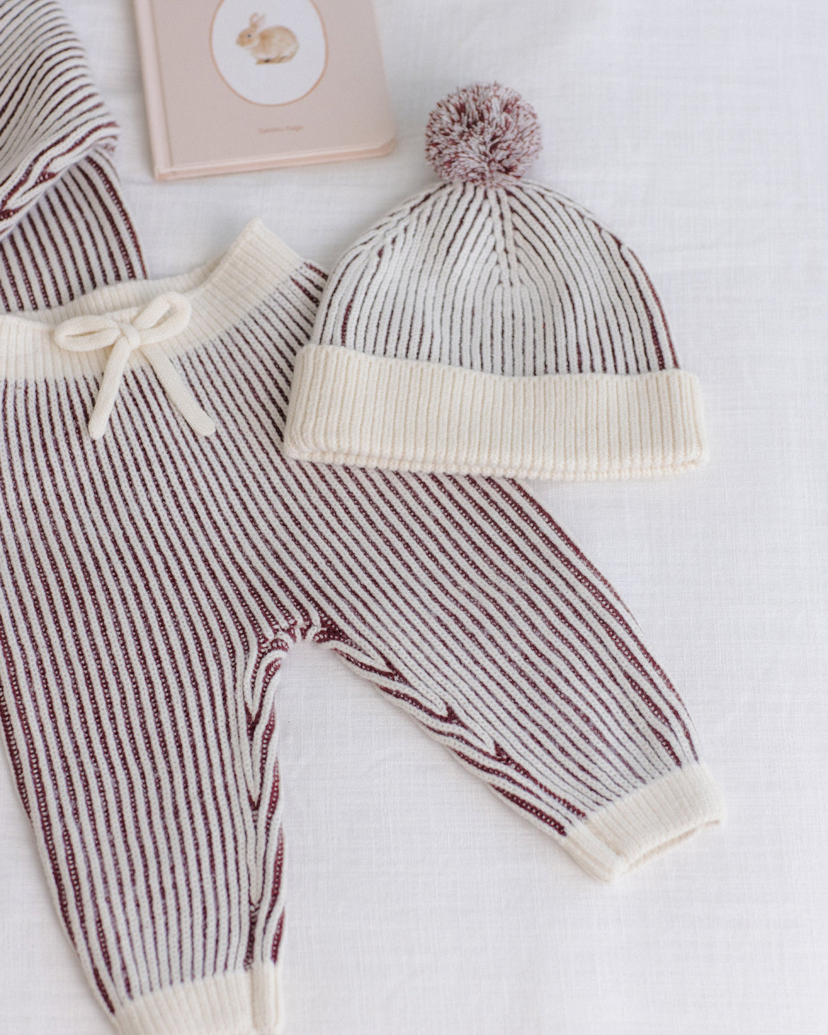 Beanie Black Cherry Stripe - Rylee + Cru | Kids Clothes | Trendy Baby Clothes | Modern Infant Outfits |