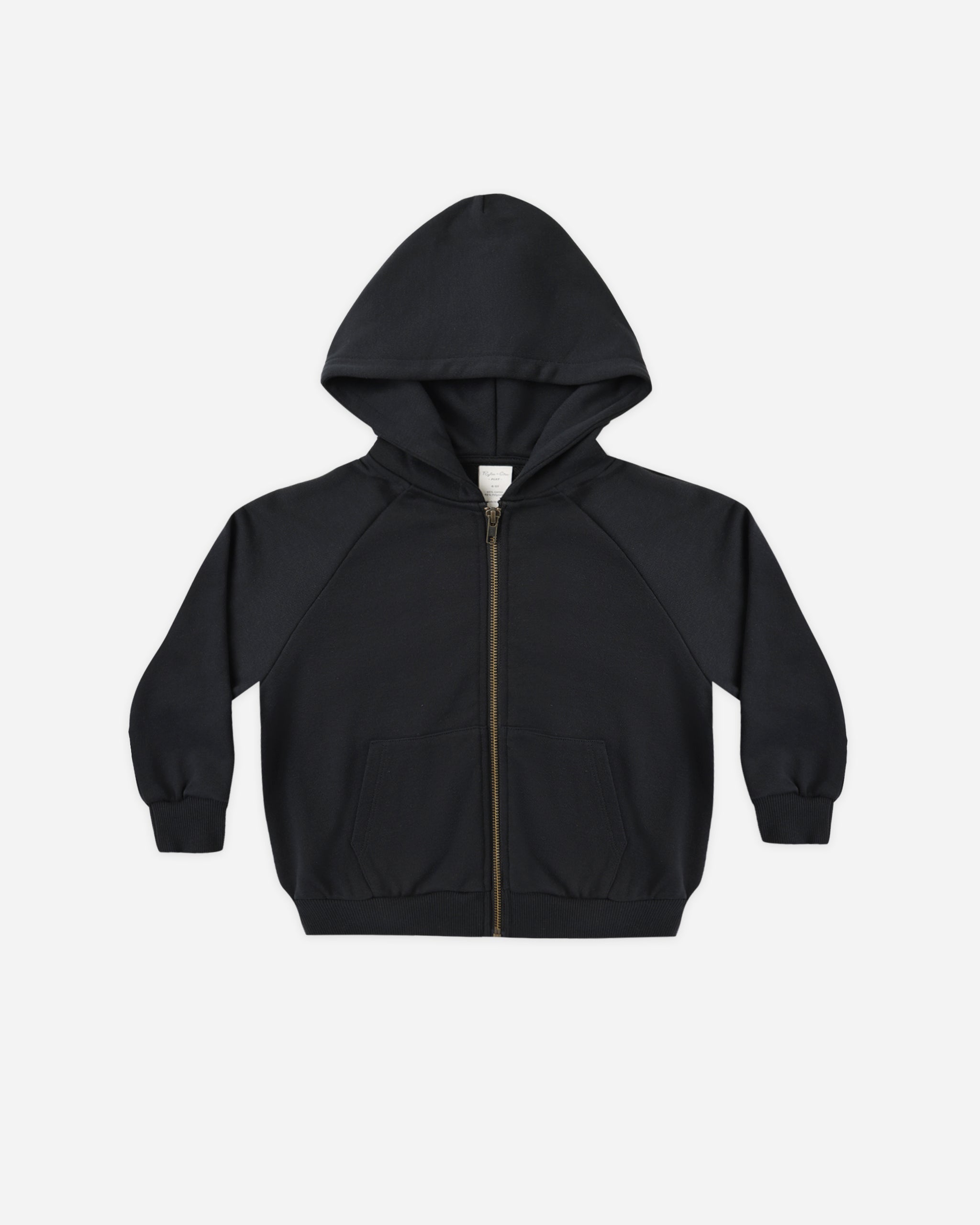 Zip Raglan Hoodie Black - Rylee + Cru | Kids Clothes | Trendy Baby Clothes | Modern Infant Outfits |