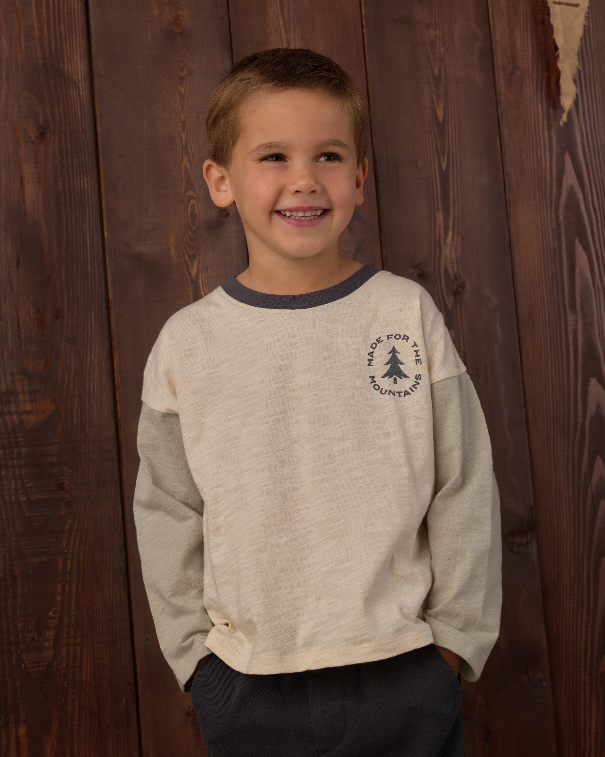 Camden Long Sleeve Tee Made For The Mountains - Rylee + Cru | Kids Clothes | Trendy Baby Clothes | Modern Infant Outfits |