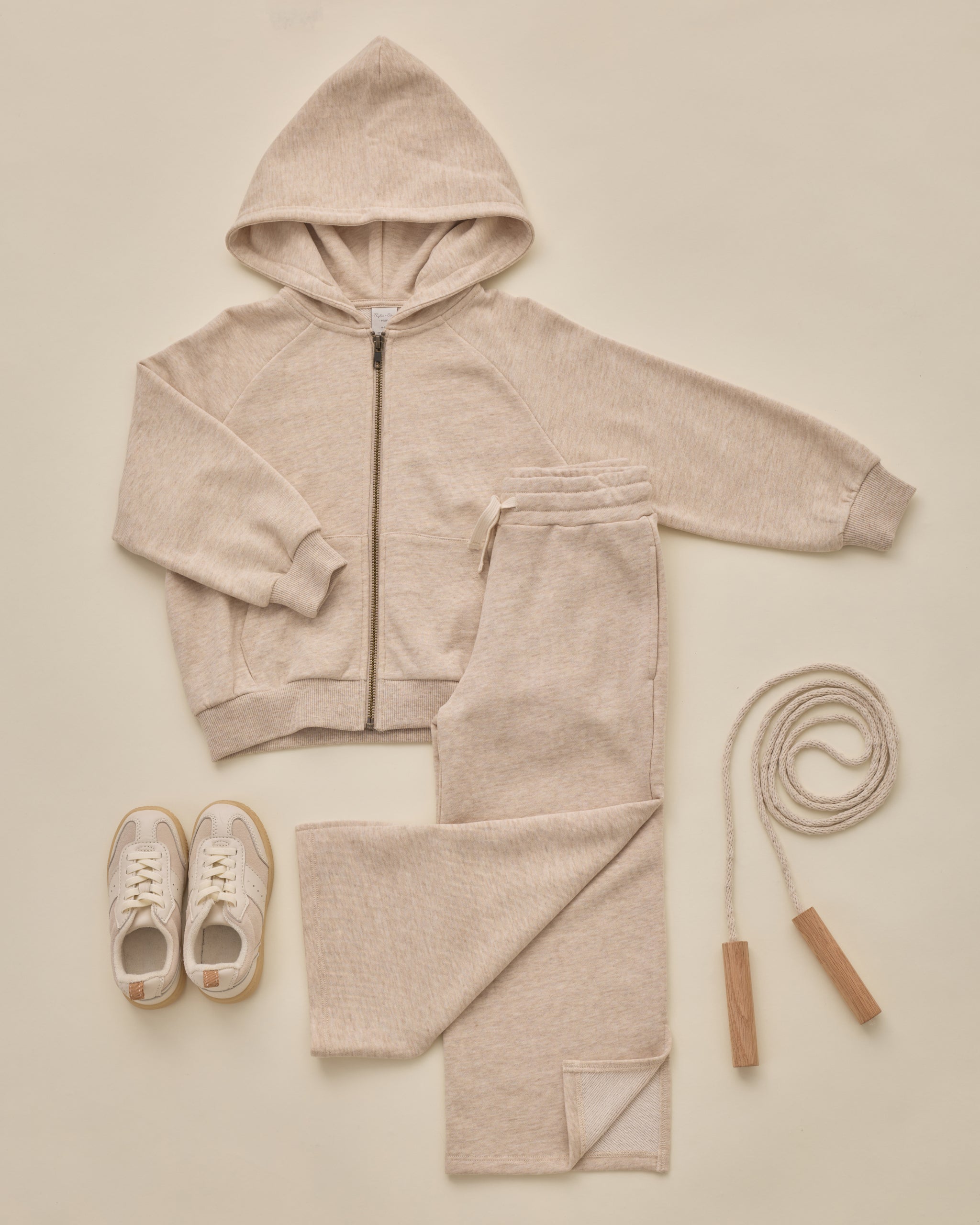 Zip Raglan Hoodie Heathered Ash - Rylee + Cru | Kids Clothes | Trendy Baby Clothes | Modern Infant Outfits |