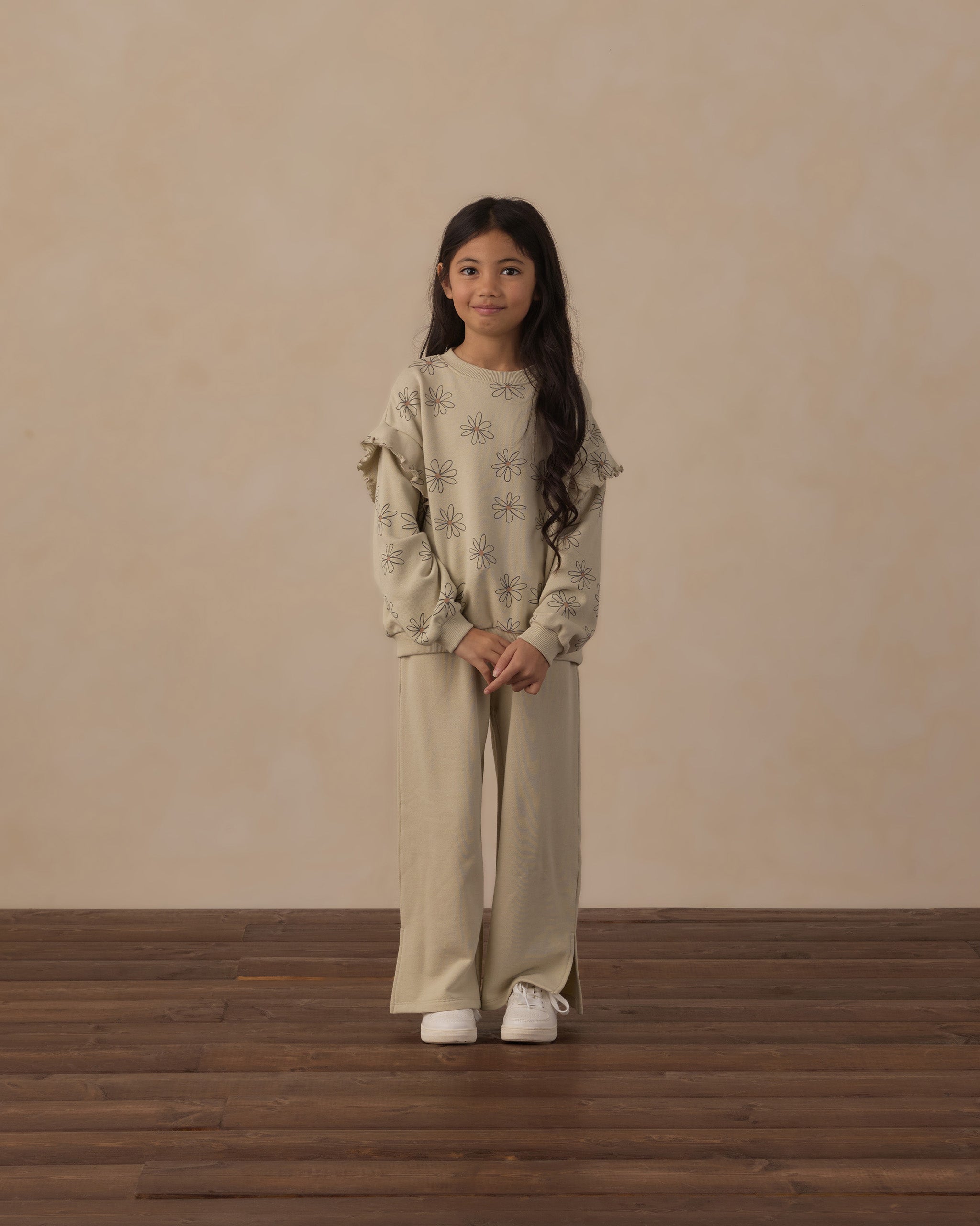 Ruffle Sweatshirt Big Daisy - Rylee + Cru | Kids Clothes | Trendy Baby Clothes | Modern Infant Outfits |