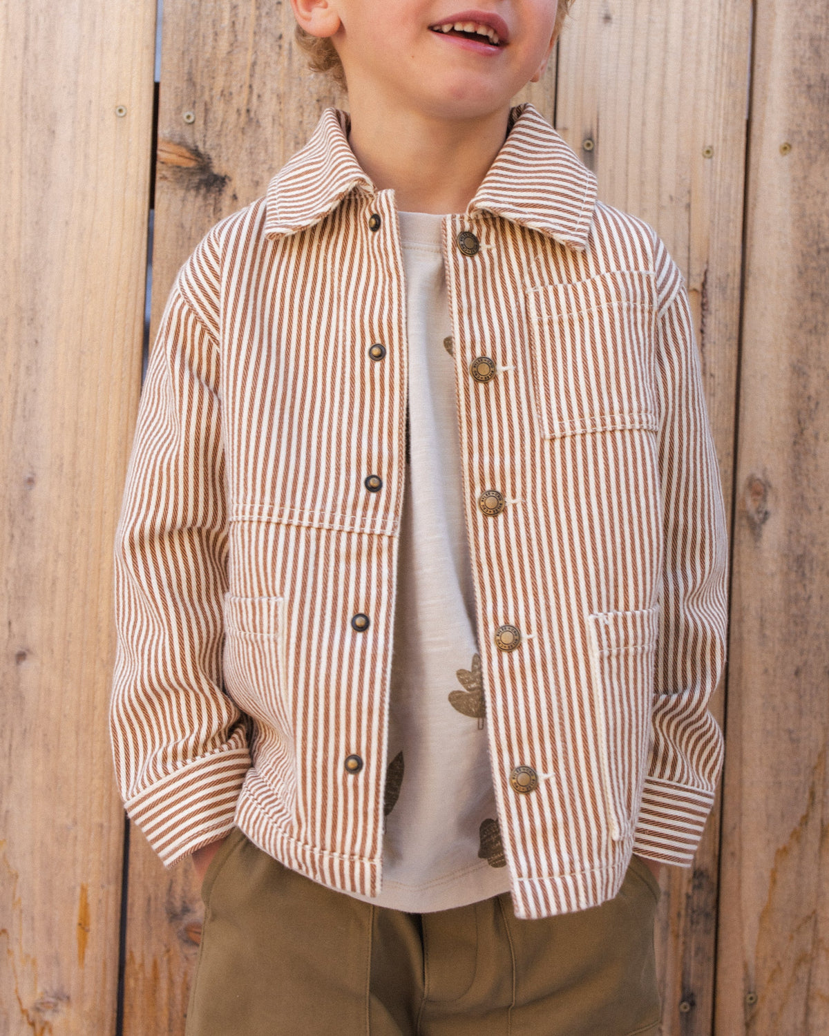 Denim Jacket Clay Stripe - Rylee + Cru | Kids Clothes | Trendy Baby Clothes | Modern Infant Outfits |