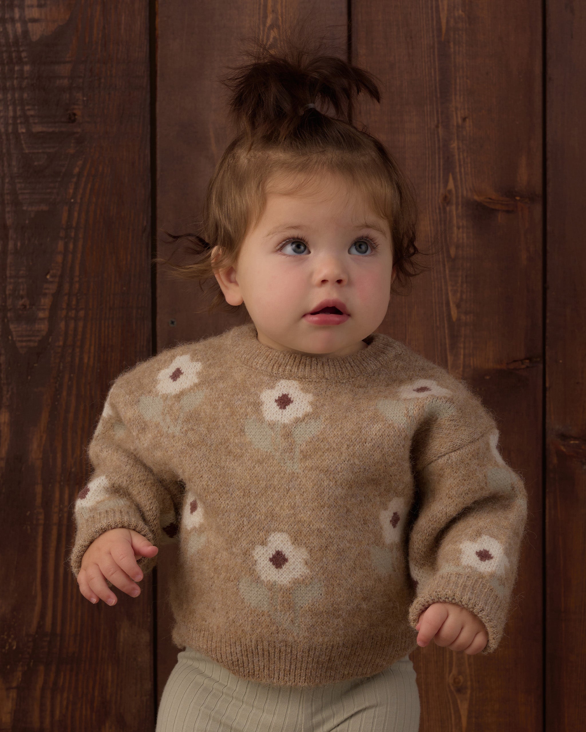Aspen Sweater Fawn Flower - Rylee + Cru | Kids Clothes | Trendy Baby Clothes | Modern Infant Outfits |