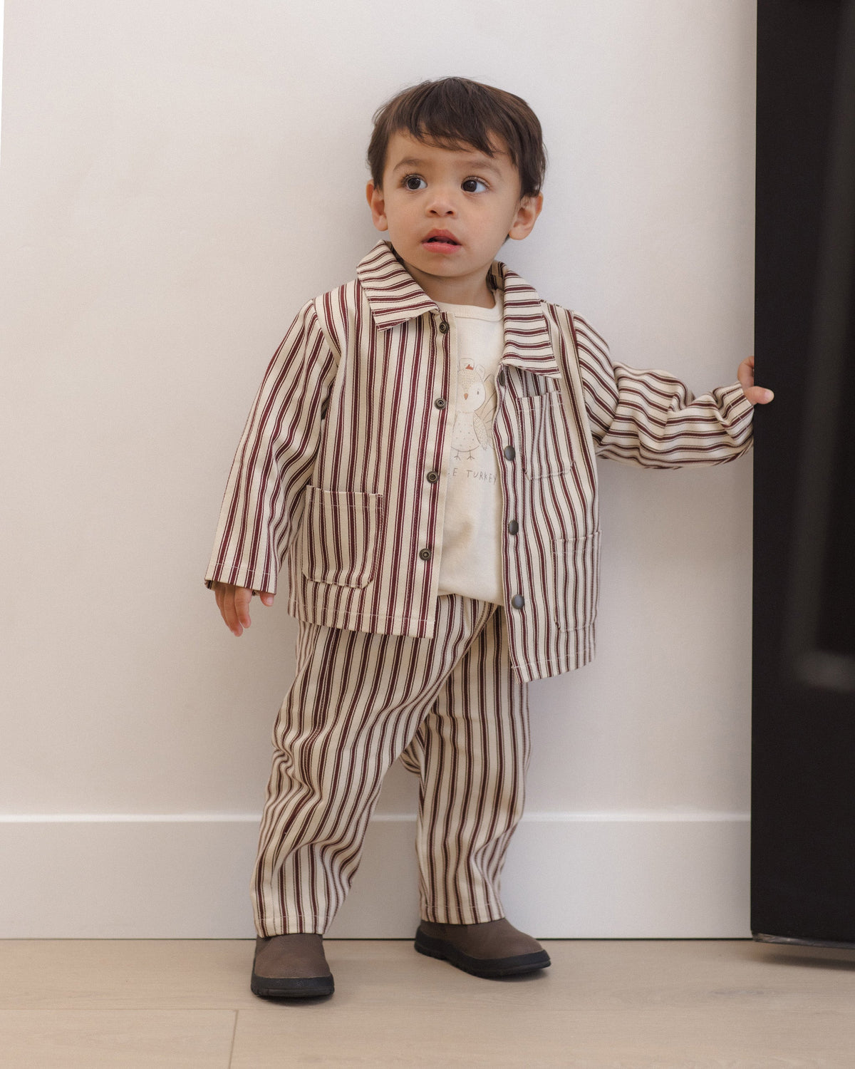 Grayson Pant Black Cherry Pinstripe - Rylee + Cru | Kids Clothes | Trendy Baby Clothes | Modern Infant Outfits |