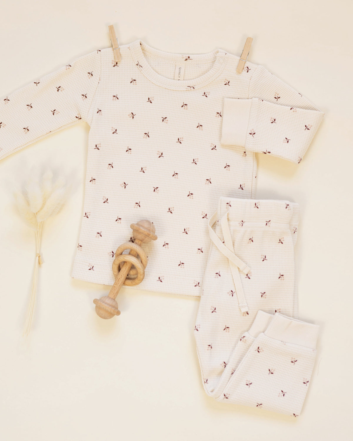 Waffle Top + Pant Set Fall Ditsy - Rylee + Cru | Kids Clothes | Trendy Baby Clothes | Modern Infant Outfits |
