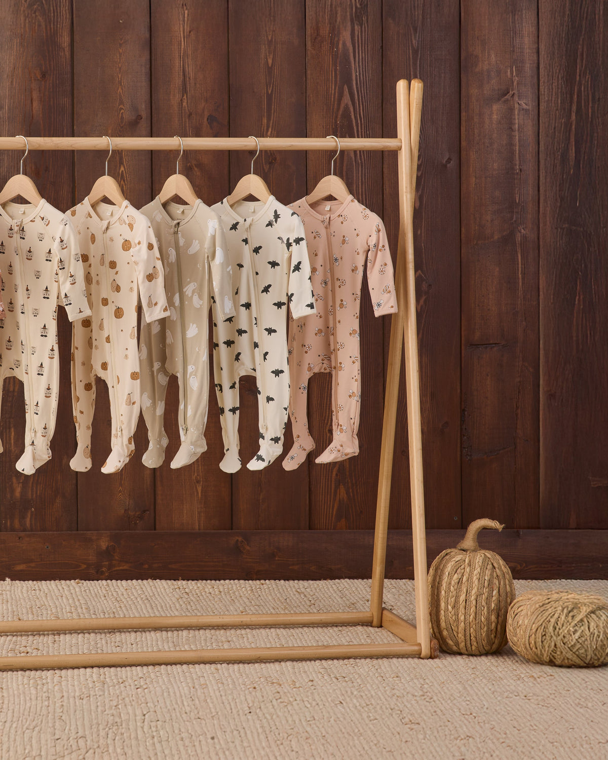 Bamboo Zip Footie Dancing Ghosts - Rylee + Cru | Kids Clothes | Trendy Baby Clothes | Modern Infant Outfits |