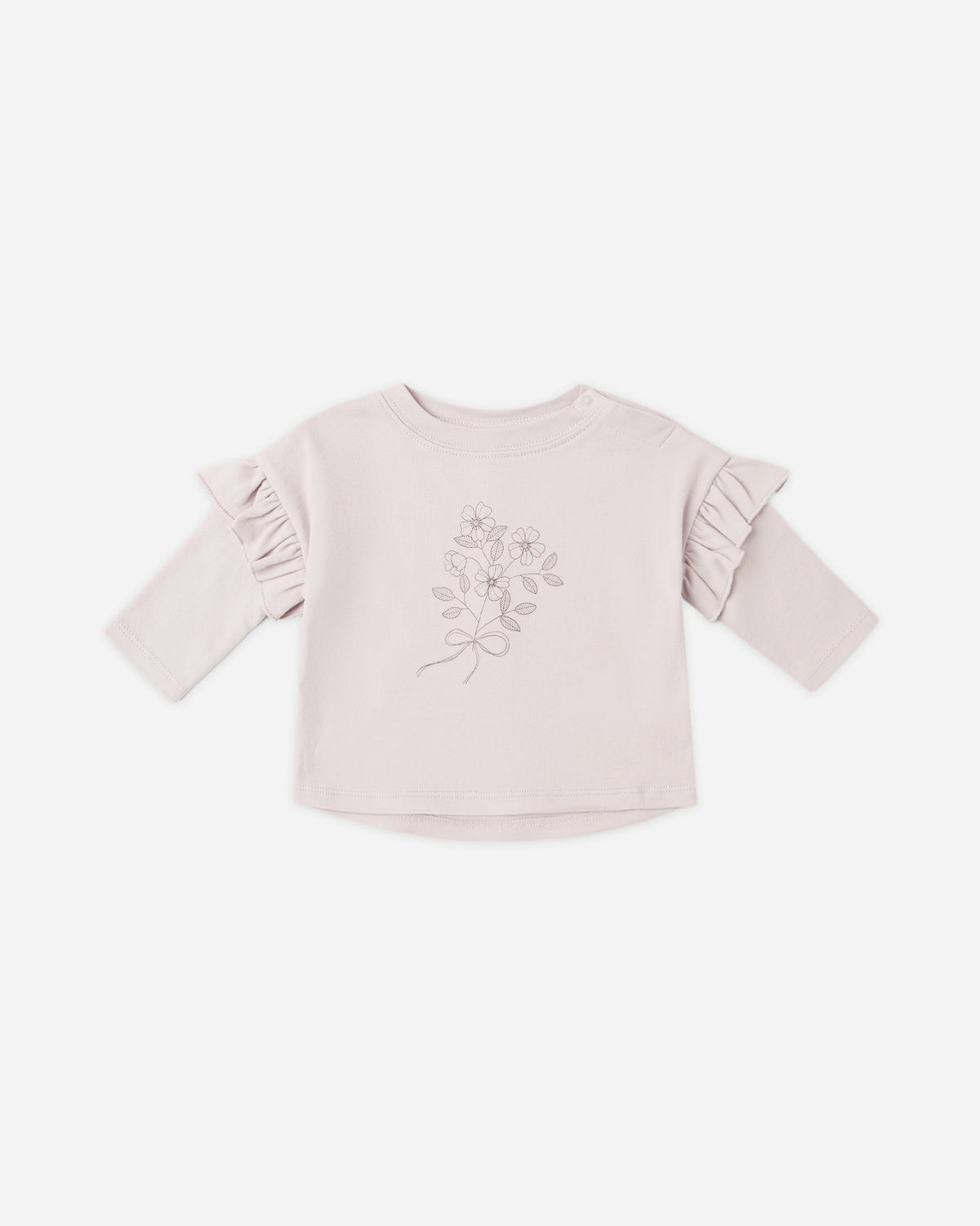 Ruffle Long Sleeve Tee Fleur - Rylee + Cru | Kids Clothes | Trendy Baby Clothes | Modern Infant Outfits |