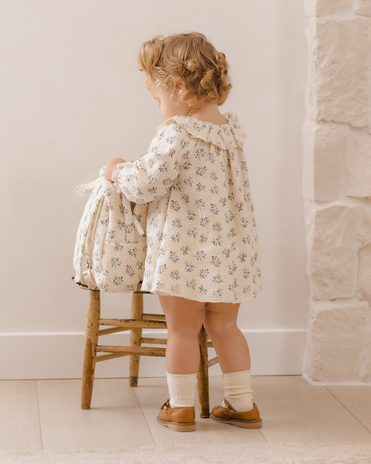 Long Sleeve Isla Dress French Floral - Rylee + Cru | Kids Clothes | Trendy Baby Clothes | Modern Infant Outfits |