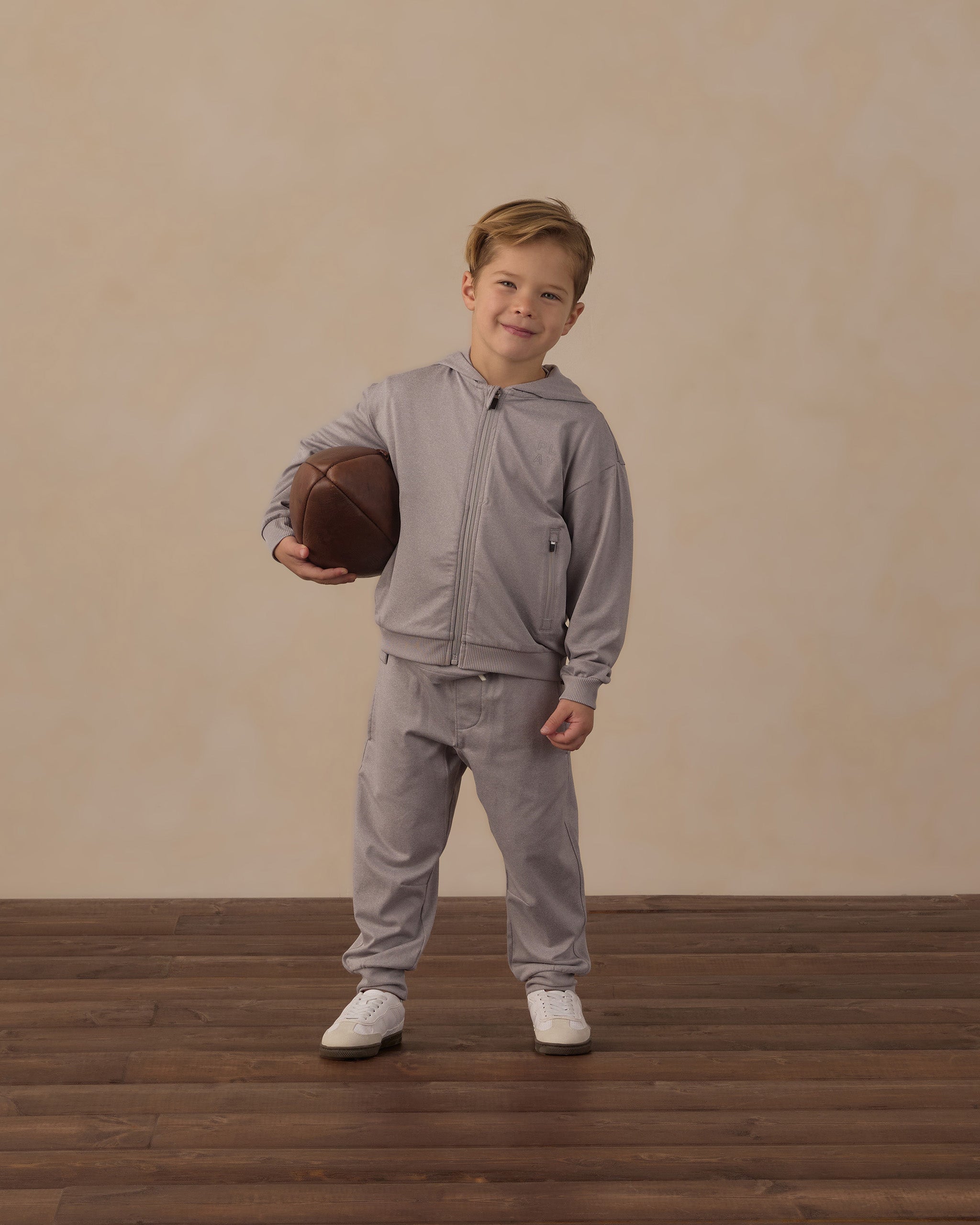 Tech Hoodie Heathered Dusty Blue - Rylee + Cru | Kids Clothes | Trendy Baby Clothes | Modern Infant Outfits |