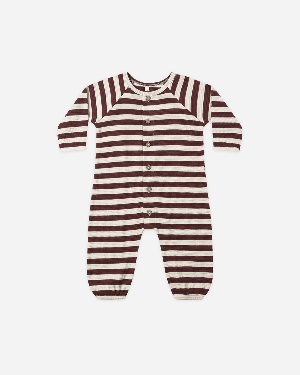 Waffle Long Sleeve Jumpsuit Black Cherry Stripe - Rylee + Cru | Kids Clothes | Trendy Baby Clothes | Modern Infant Outfits |