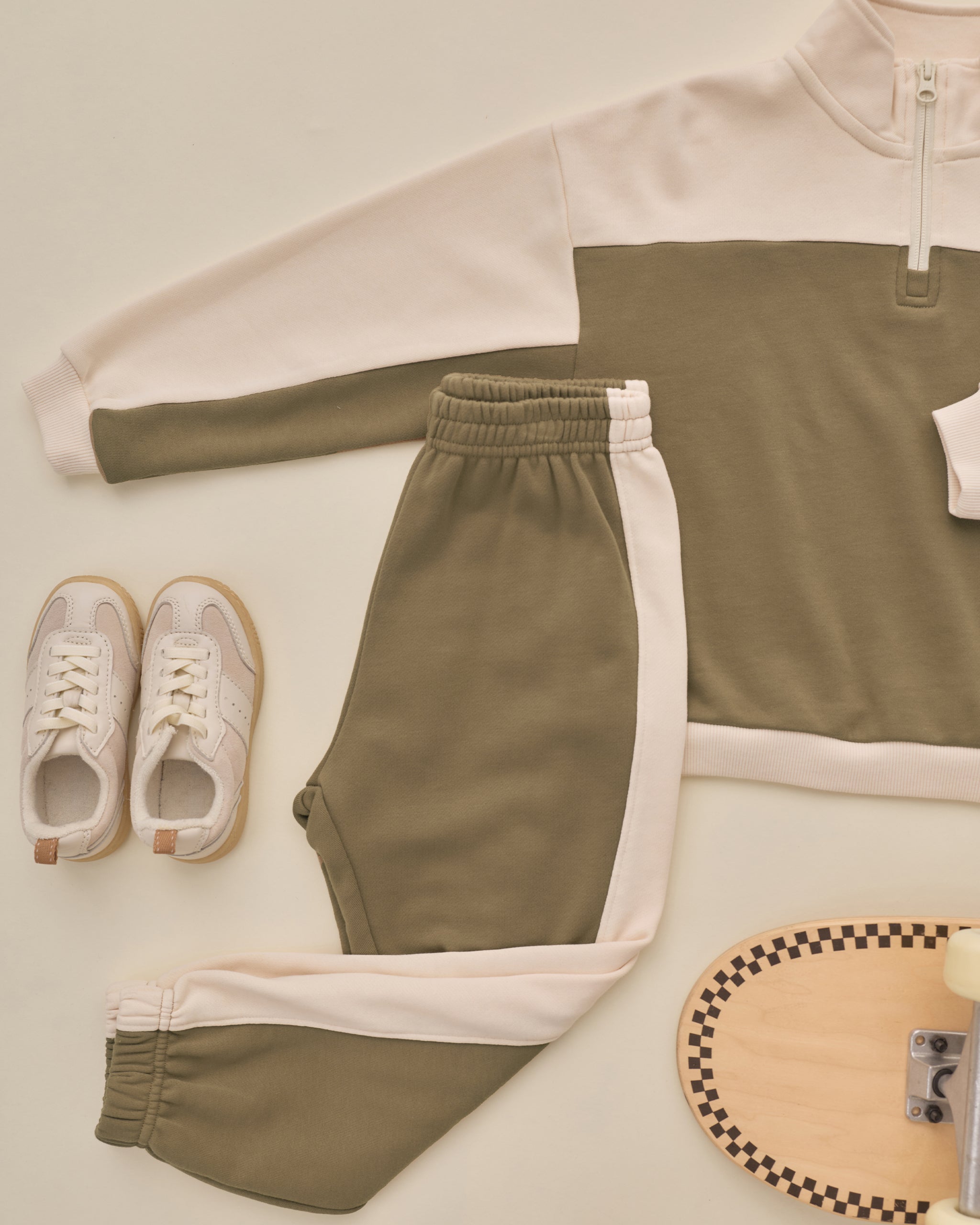 Paneled Sweatpant Olive - Rylee + Cru | Kids Clothes | Trendy Baby Clothes | Modern Infant Outfits |