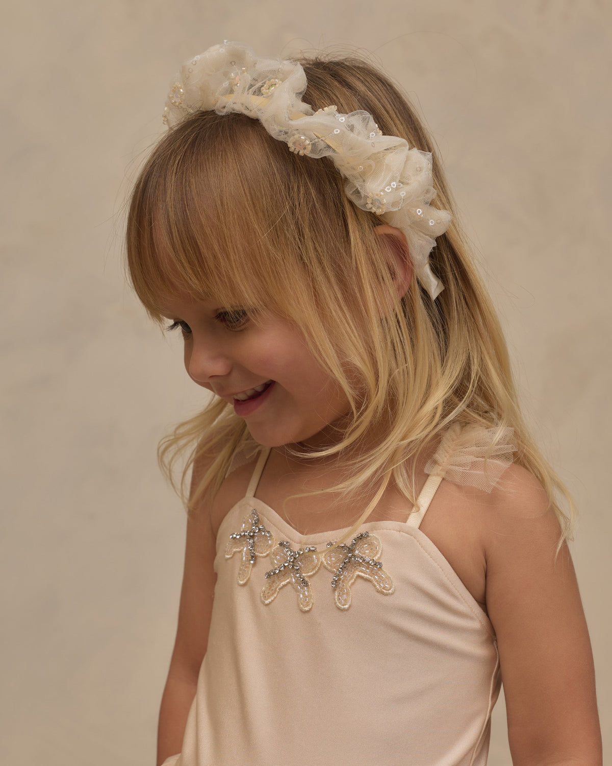 Gathered Headband Pearl