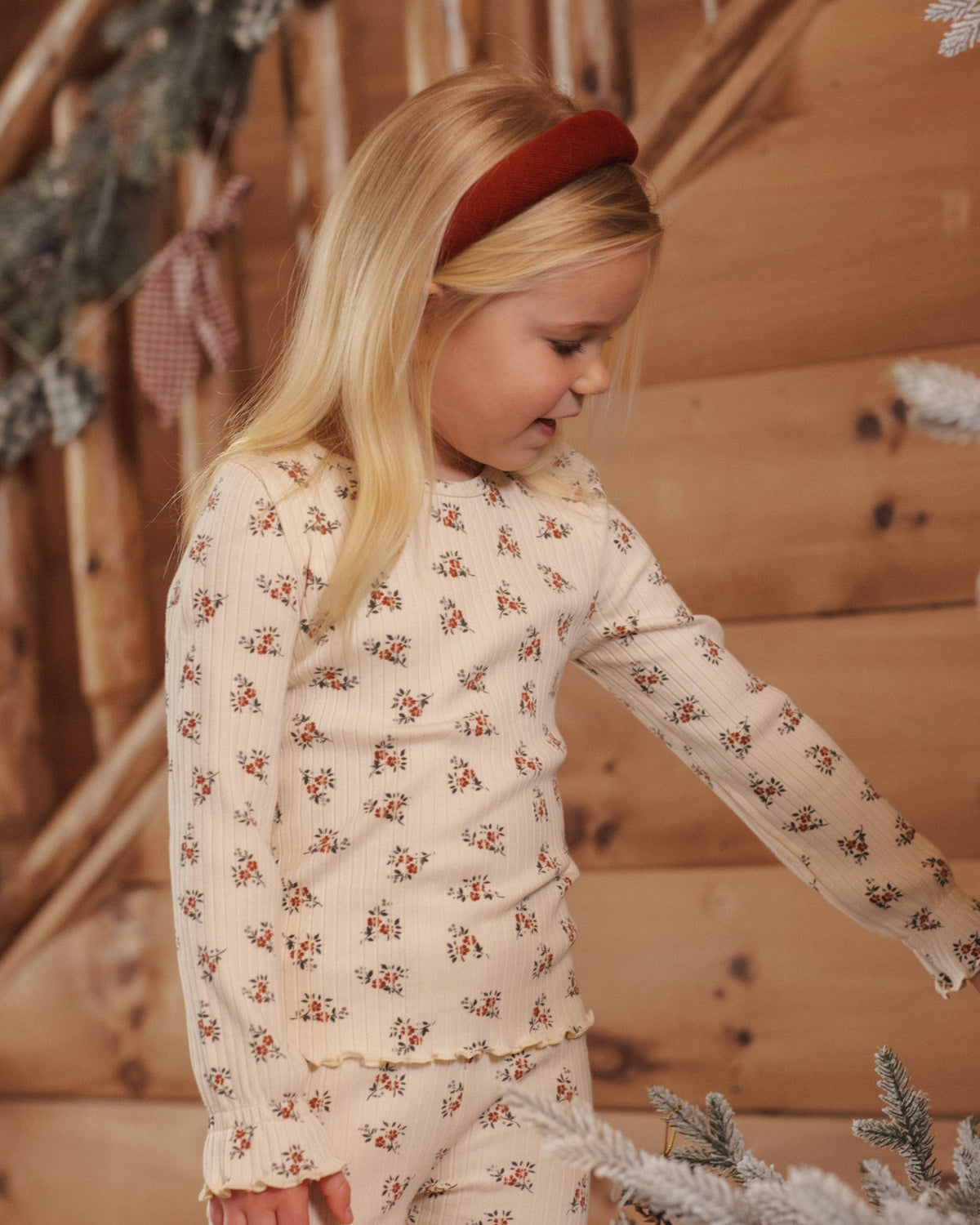 Ribbed Long Sleeve Top Ruby Bloom - Rylee + Cru | Kids Clothes | Trendy Baby Clothes | Modern Infant Outfits |