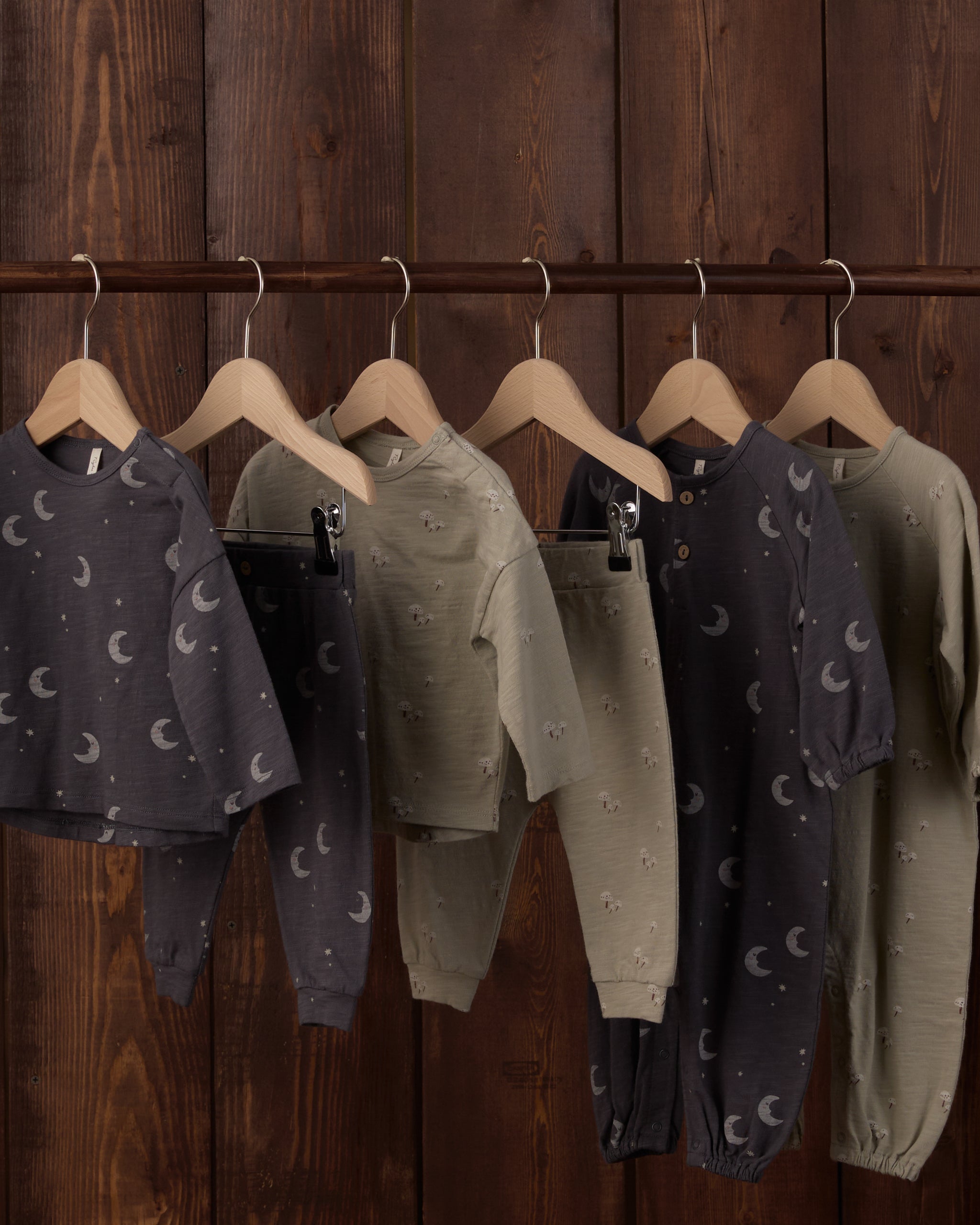 Long Sleeve Tee + Pant Set Mushrooms - Rylee + Cru | Kids Clothes | Trendy Baby Clothes | Modern Infant Outfits |