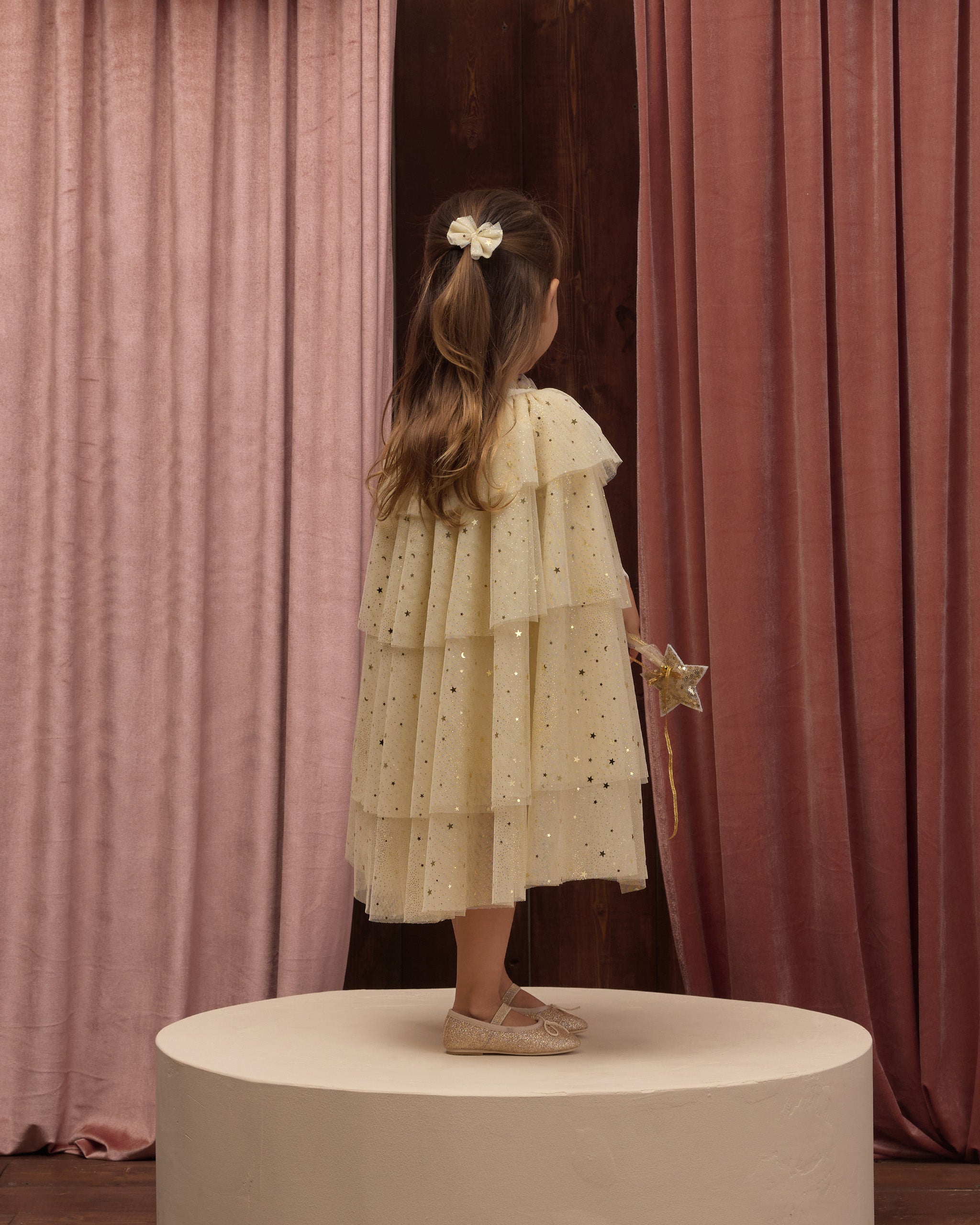 Tulle Cape Champagne Star - Rylee + Cru | Kids Clothes | Trendy Baby Clothes | Modern Infant Outfits |