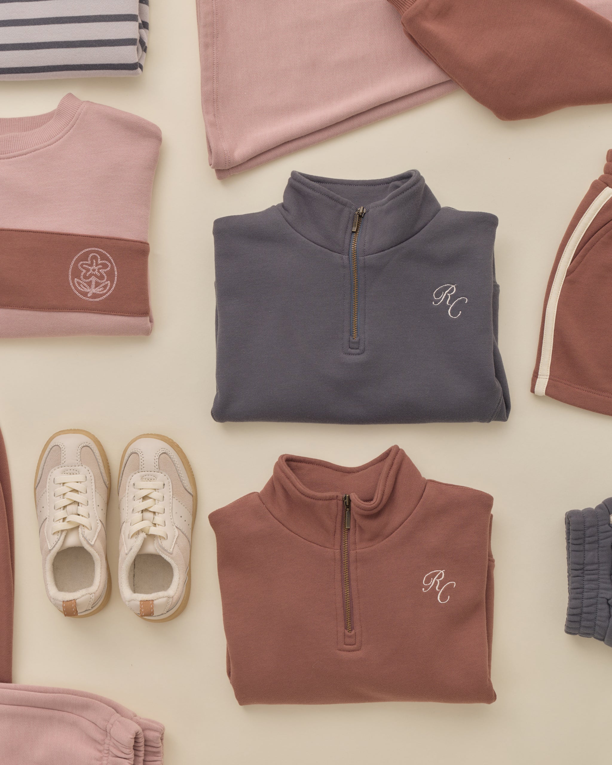 Half Zip Sweatshirt Midnight - Rylee + Cru | Kids Clothes | Trendy Baby Clothes | Modern Infant Outfits |