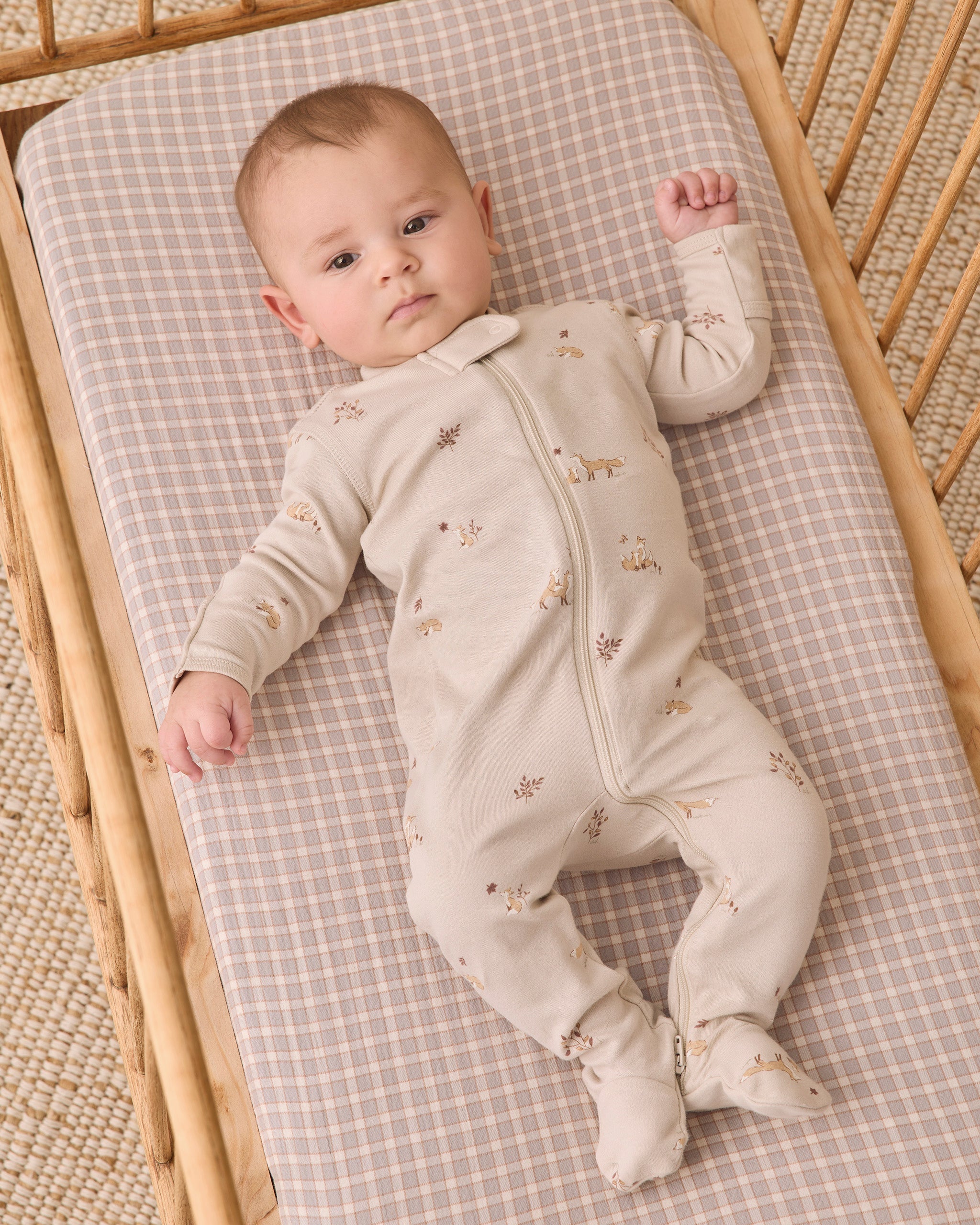 Zip Long Sleeve Sleeper Footie Fox Land - Rylee + Cru | Kids Clothes | Trendy Baby Clothes | Modern Infant Outfits |