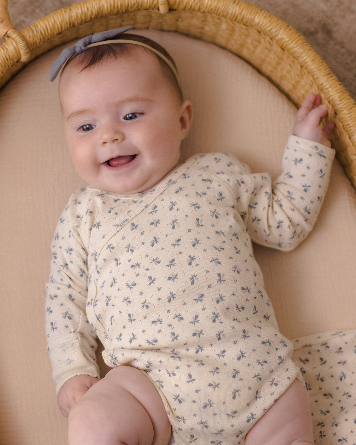 Side Snap Bodysuit Blue Ditsy - Rylee + Cru | Kids Clothes | Trendy Baby Clothes | Modern Infant Outfits |