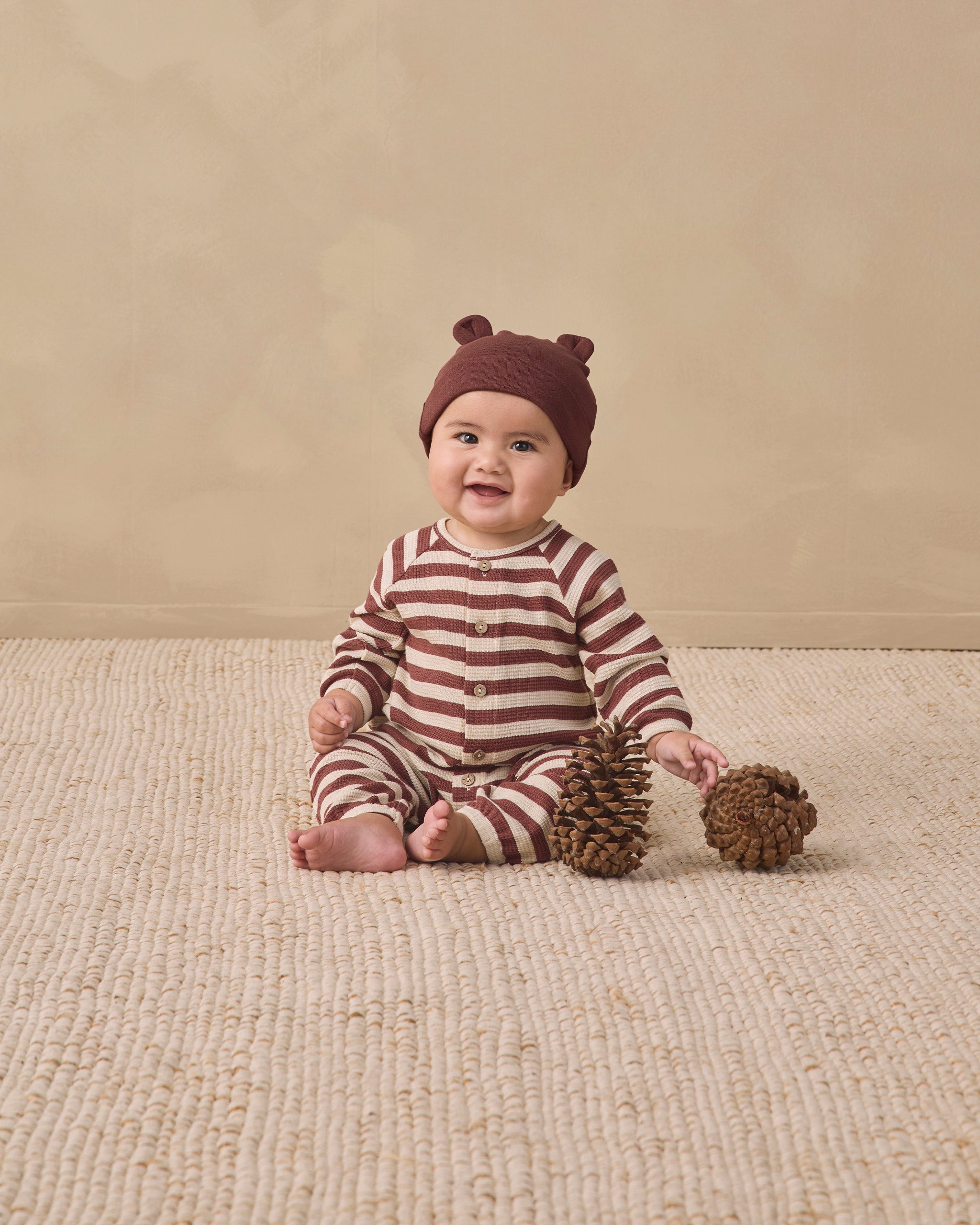 Baby Bear Beanie Black Cherry - Rylee + Cru | Kids Clothes | Trendy Baby Clothes | Modern Infant Outfits |