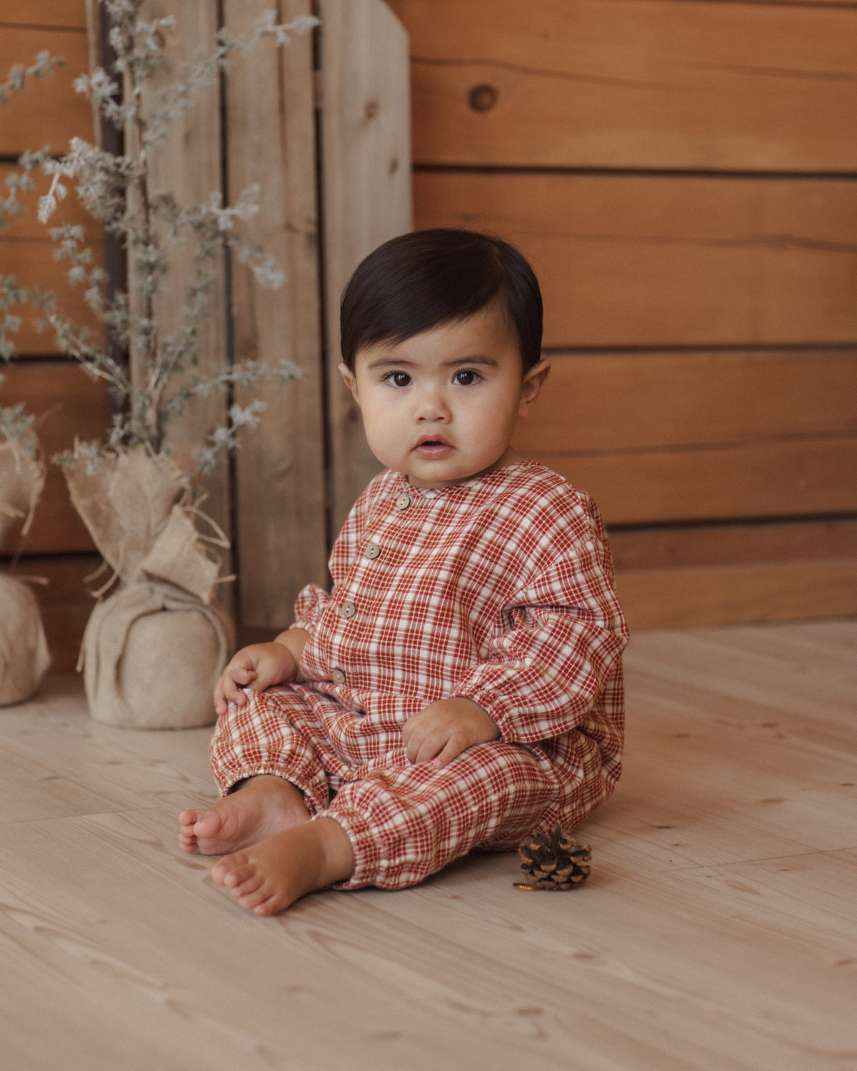 Relaxed Woven Jumpsuit Vintage Plaid - Rylee + Cru | Kids Clothes | Trendy Baby Clothes | Modern Infant Outfits |