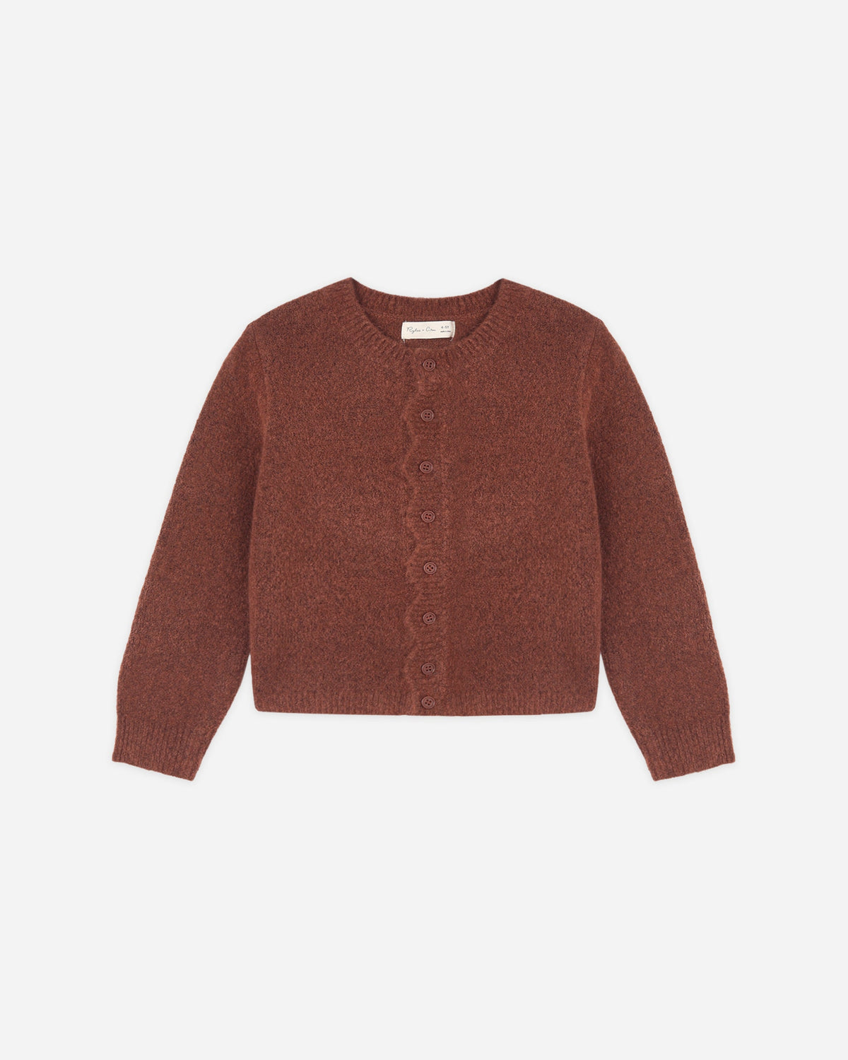 Scallop Cardigan Brick - Rylee + Cru | Kids Clothes | Trendy Baby Clothes | Modern Infant Outfits |