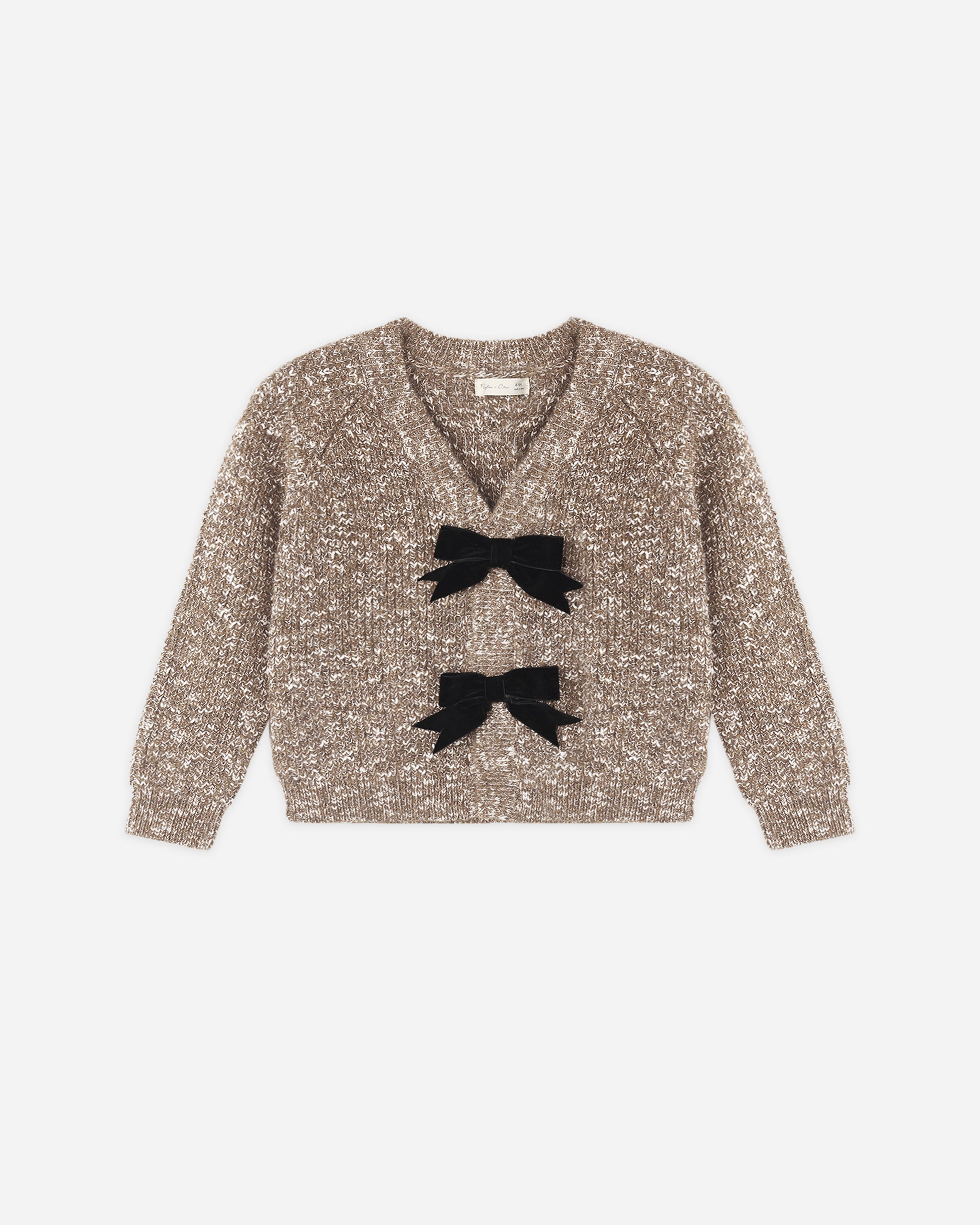 Bow Cardigan Heathered Stone - Rylee + Cru | Kids Clothes | Trendy Baby Clothes | Modern Infant Outfits |