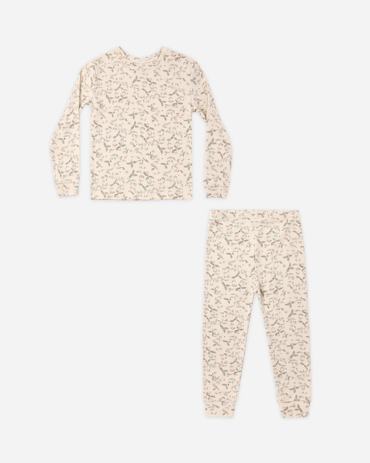 Organic Long Sleeve Pajama Set Holly Fleur - Rylee + Cru | Kids Clothes | Trendy Baby Clothes | Modern Infant Outfits |