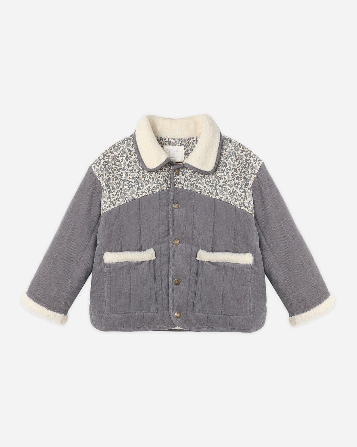 Lily Coat Slate Floral - Rylee + Cru | Kids Clothes | Trendy Baby Clothes | Modern Infant Outfits |