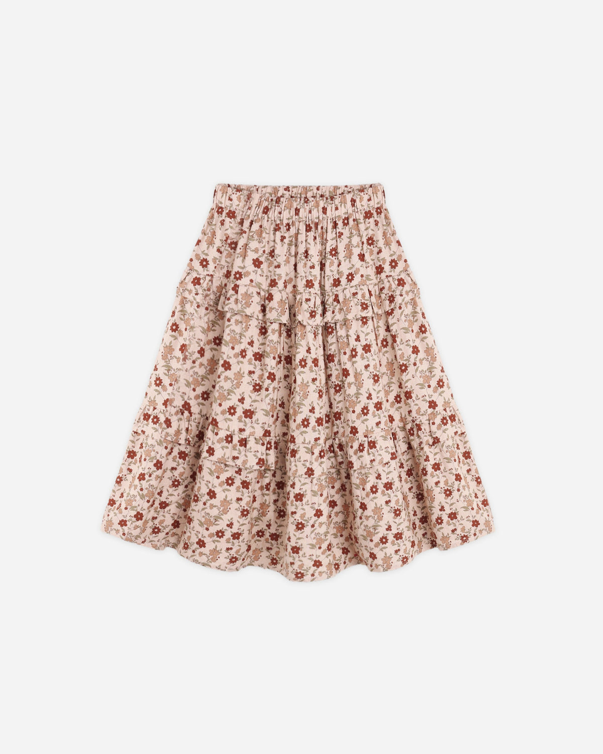 Ruffled Midi Skirt Pink Floral - Rylee + Cru | Kids Clothes | Trendy Baby Clothes | Modern Infant Outfits |
