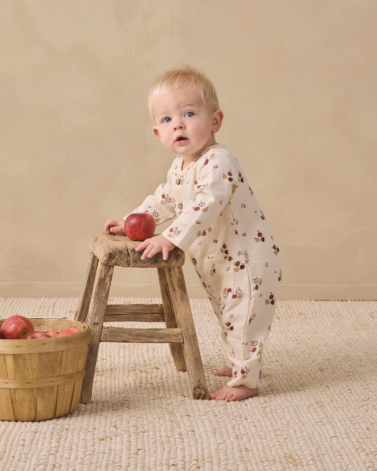 Pocketed Woven Jumpsuit Apples - Rylee + Cru | Kids Clothes | Trendy Baby Clothes | Modern Infant Outfits |
