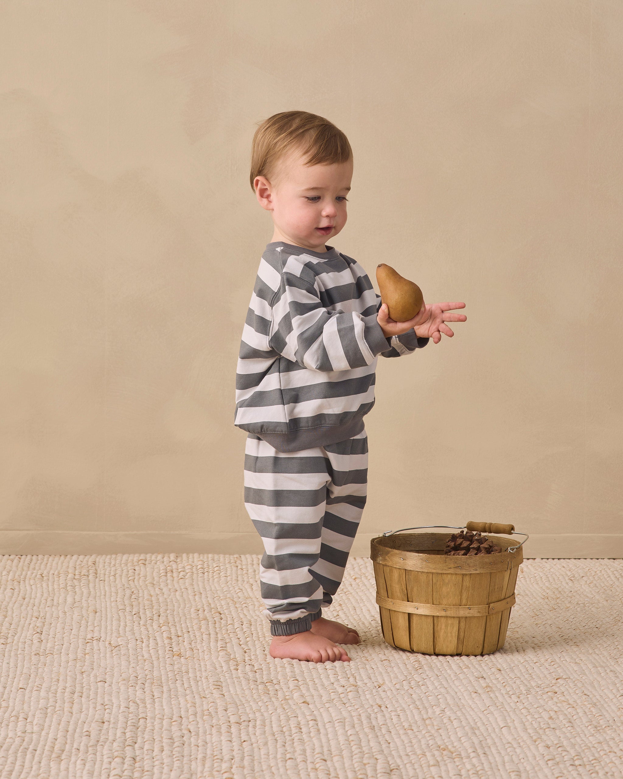 Oversized Crew Sweatshirt Midnight Stripe - Rylee + Cru | Kids Clothes | Trendy Baby Clothes | Modern Infant Outfits |