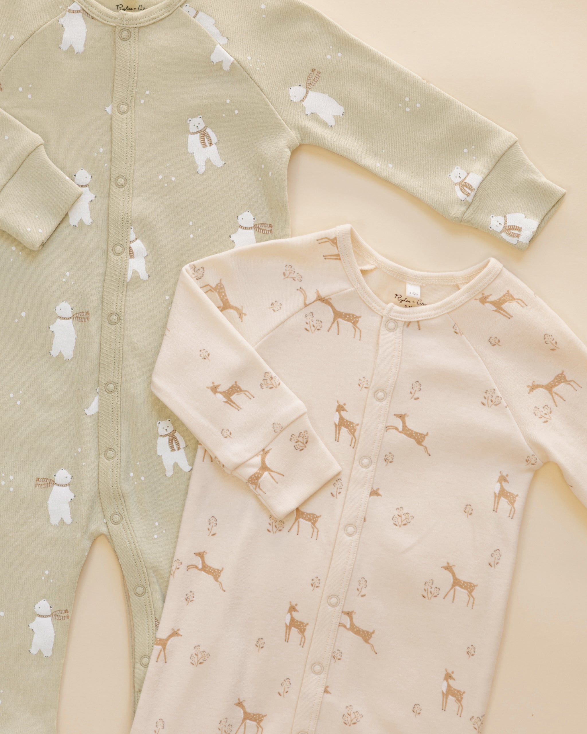 Organic Pajama Long John Fawns - Rylee + Cru | Kids Clothes | Trendy Baby Clothes | Modern Infant Outfits |