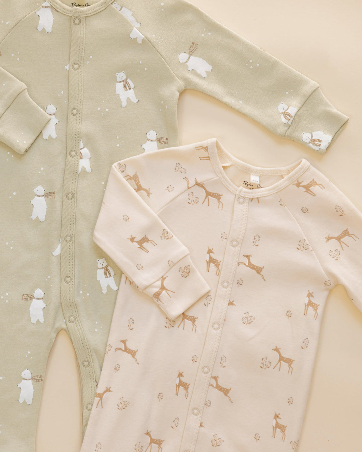 Organic Pajama Long John Polar Bears - Rylee + Cru | Kids Clothes | Trendy Baby Clothes | Modern Infant Outfits |