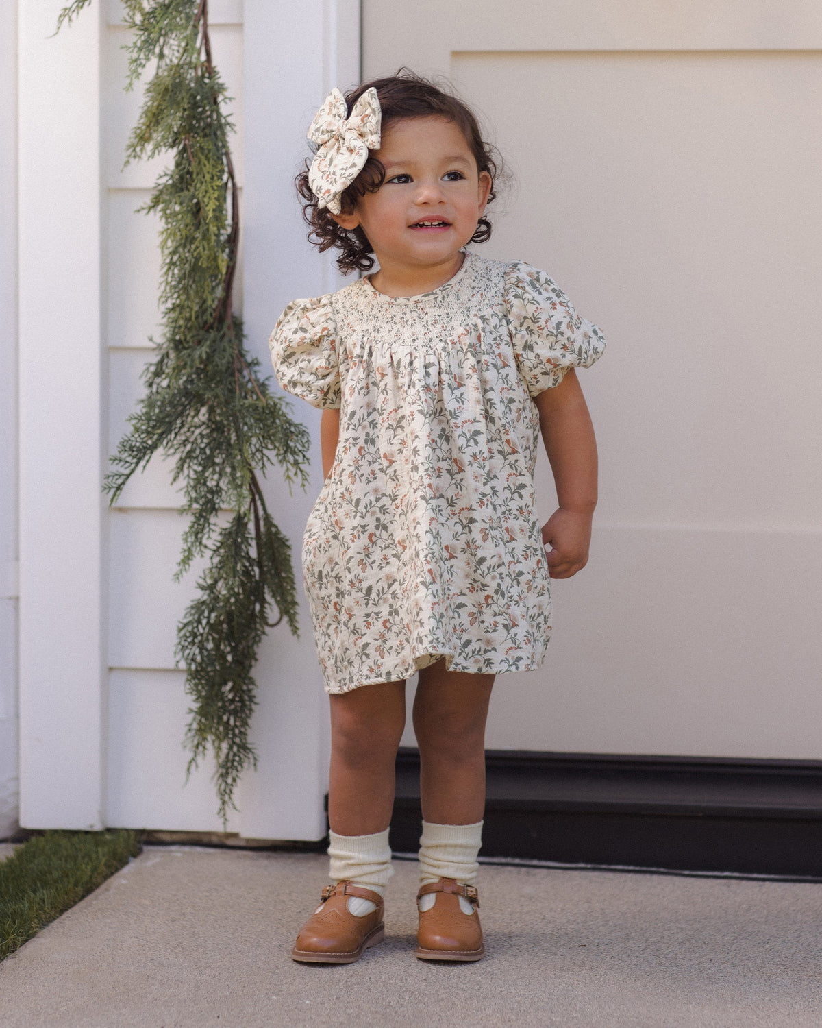 Bow Holiday Floral - Rylee + Cru | Kids Clothes | Trendy Baby Clothes | Modern Infant Outfits |