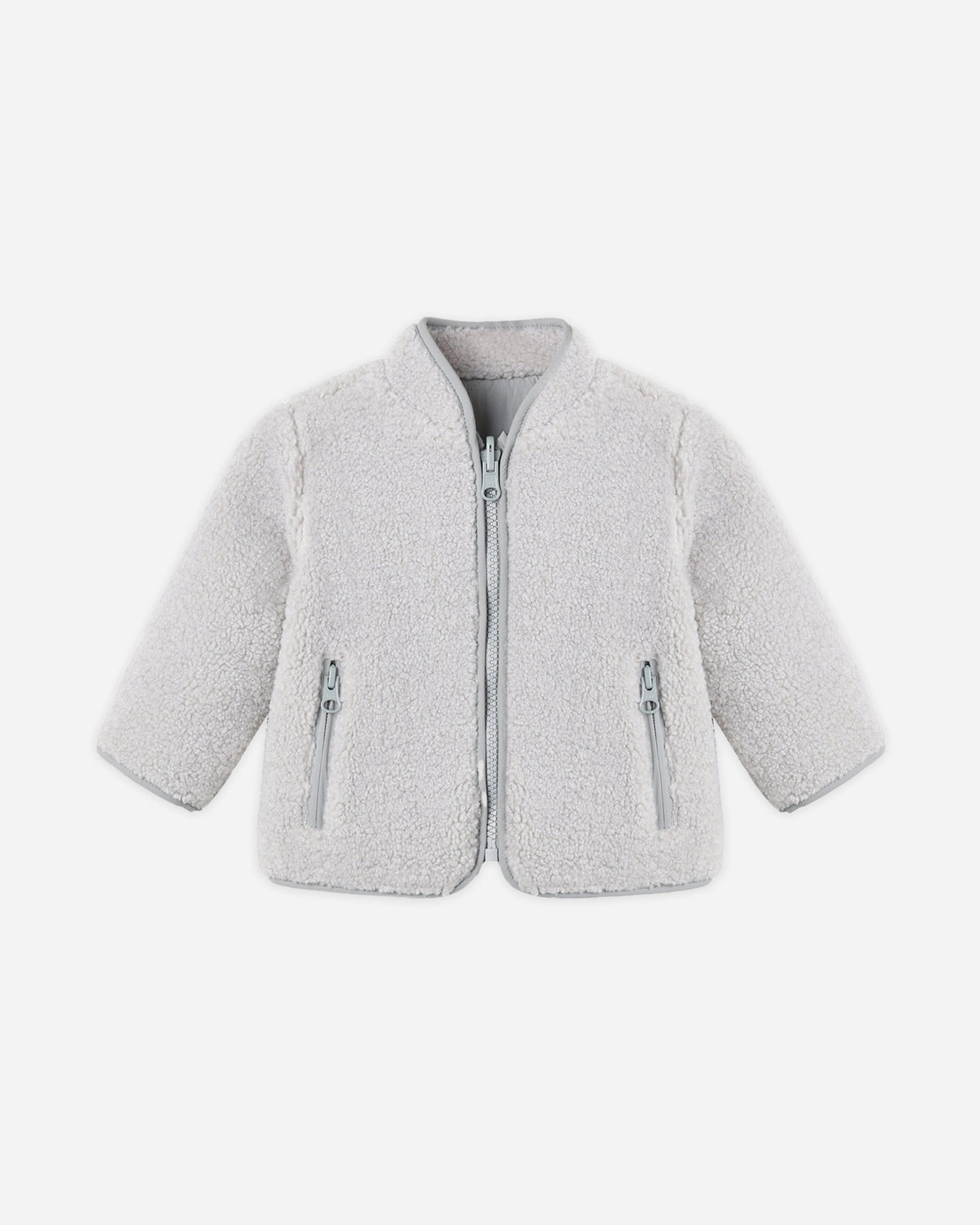 Shearling Zip Jacket Fog - Rylee + Cru | Kids Clothes | Trendy Baby Clothes | Modern Infant Outfits |