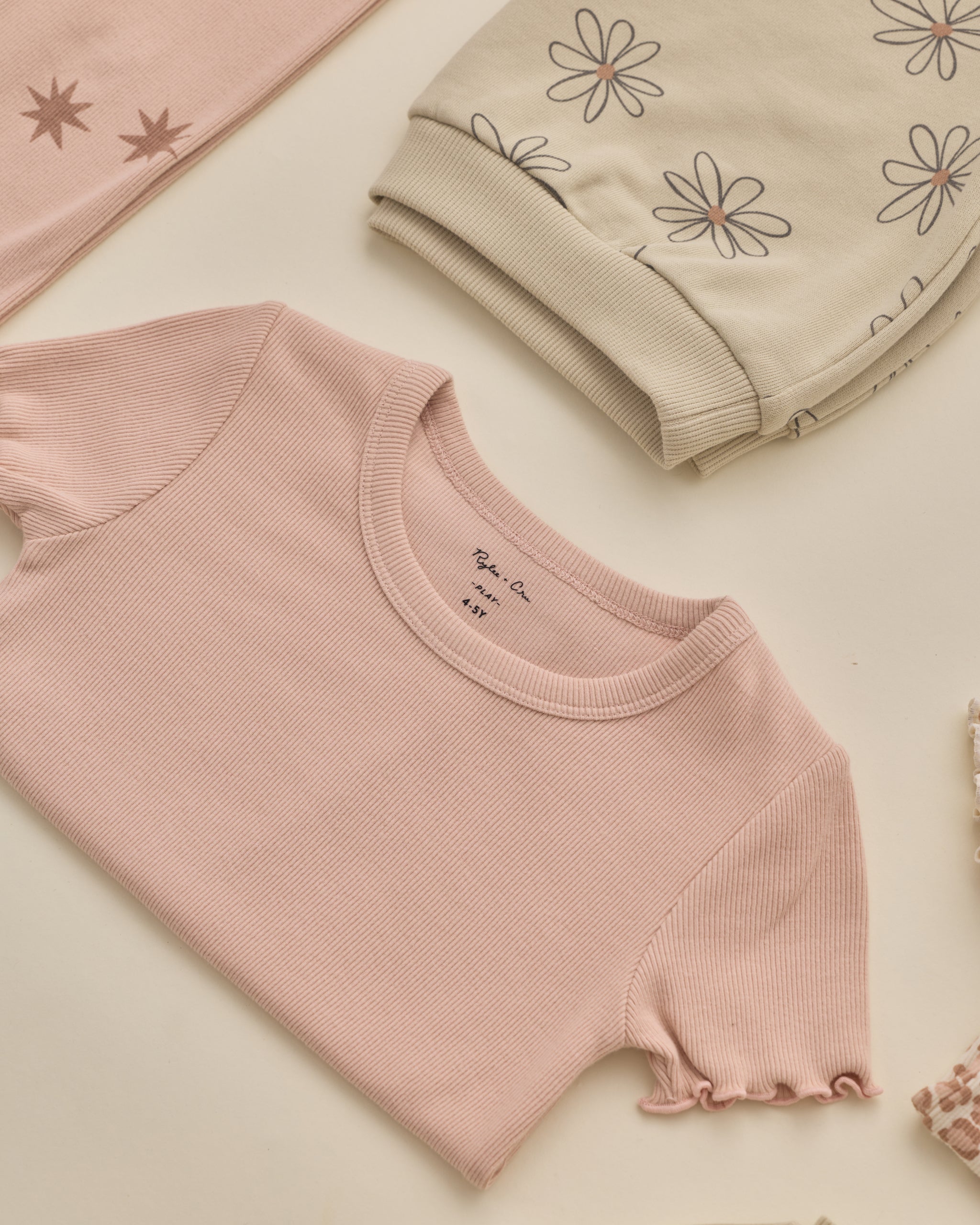 Ribbed Basic Tee Blush - Rylee + Cru | Kids Clothes | Trendy Baby Clothes | Modern Infant Outfits |