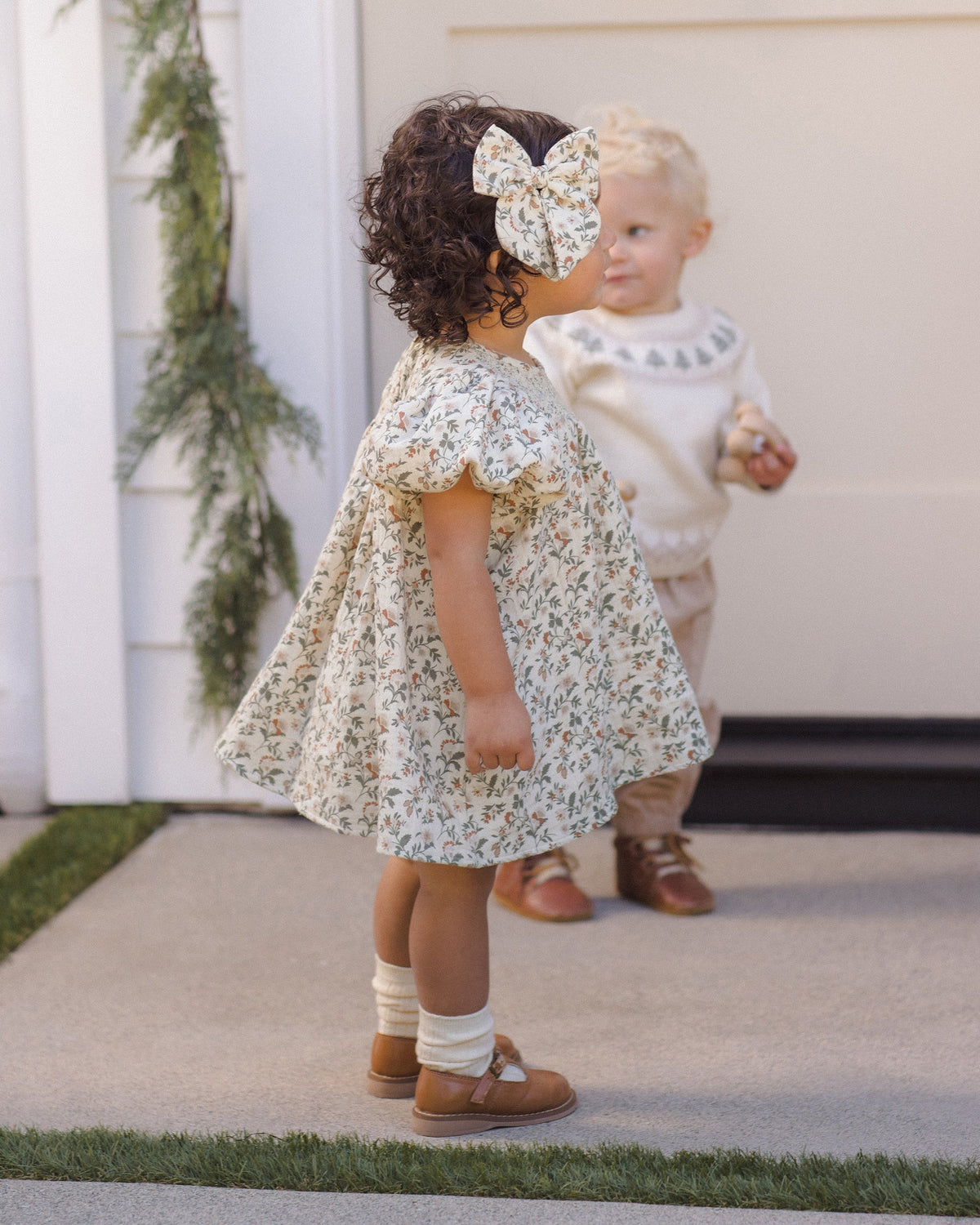 Bow Holiday Floral - Rylee + Cru | Kids Clothes | Trendy Baby Clothes | Modern Infant Outfits |